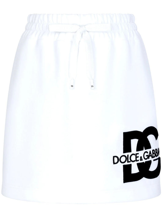 logo-print cotton-blend miniskirt