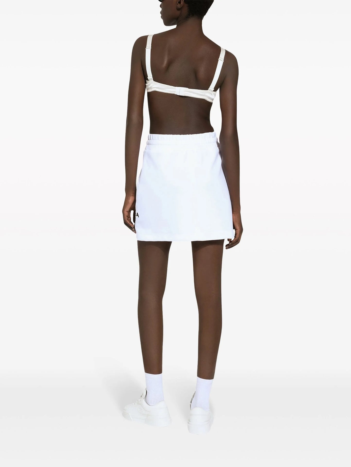 logo-print cotton-blend miniskirt