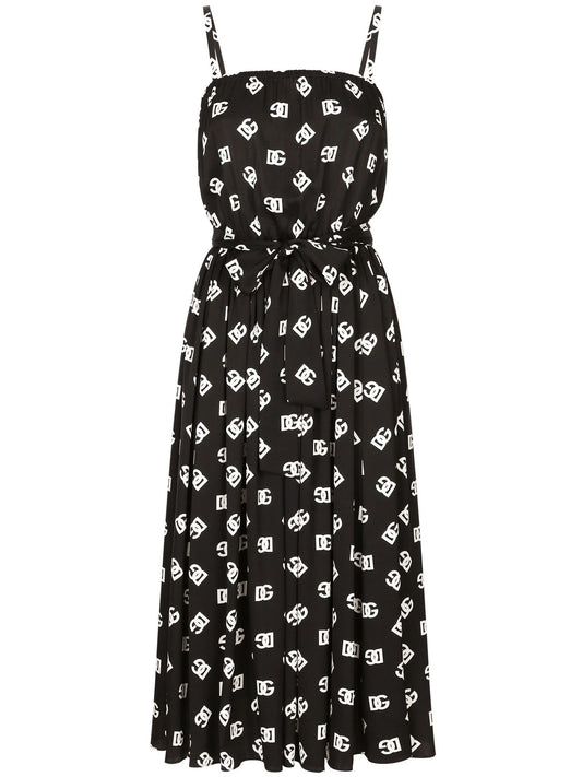 DG-print pleated dress
