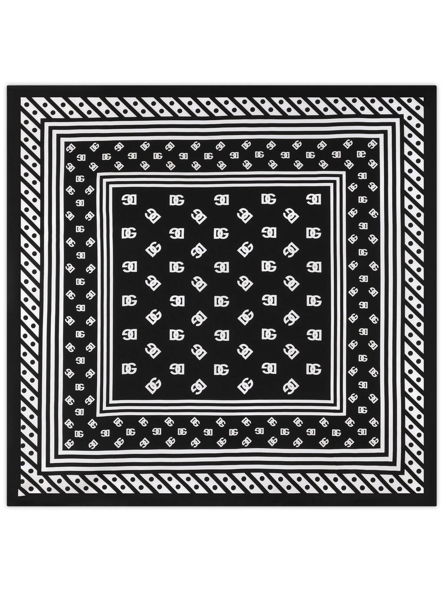 logo-print silk scarf