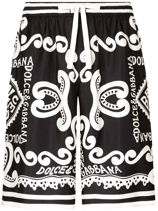 logo-print silk shorts