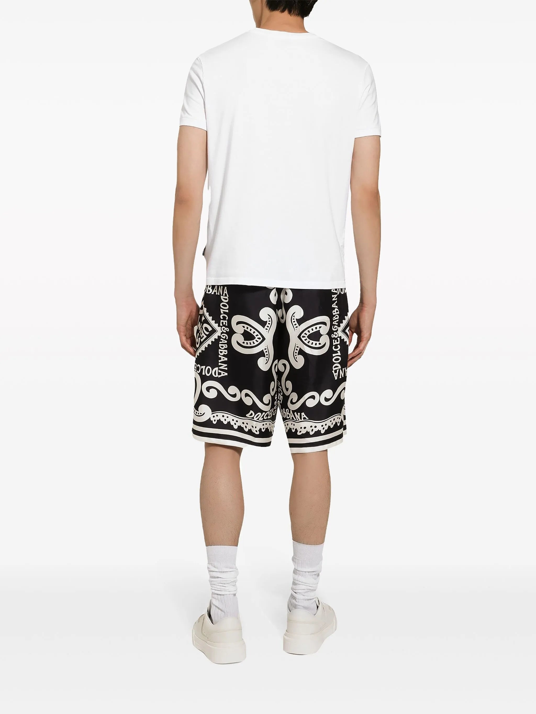 logo-print silk shorts