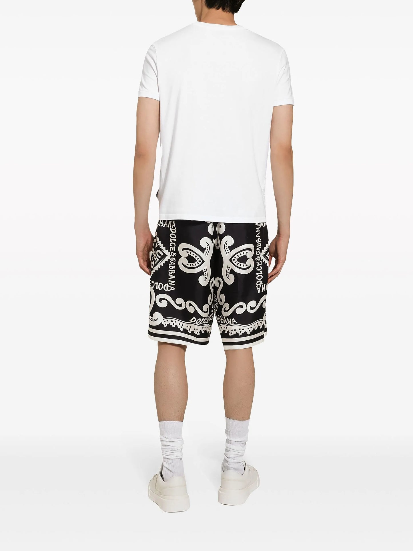 logo-print silk shorts