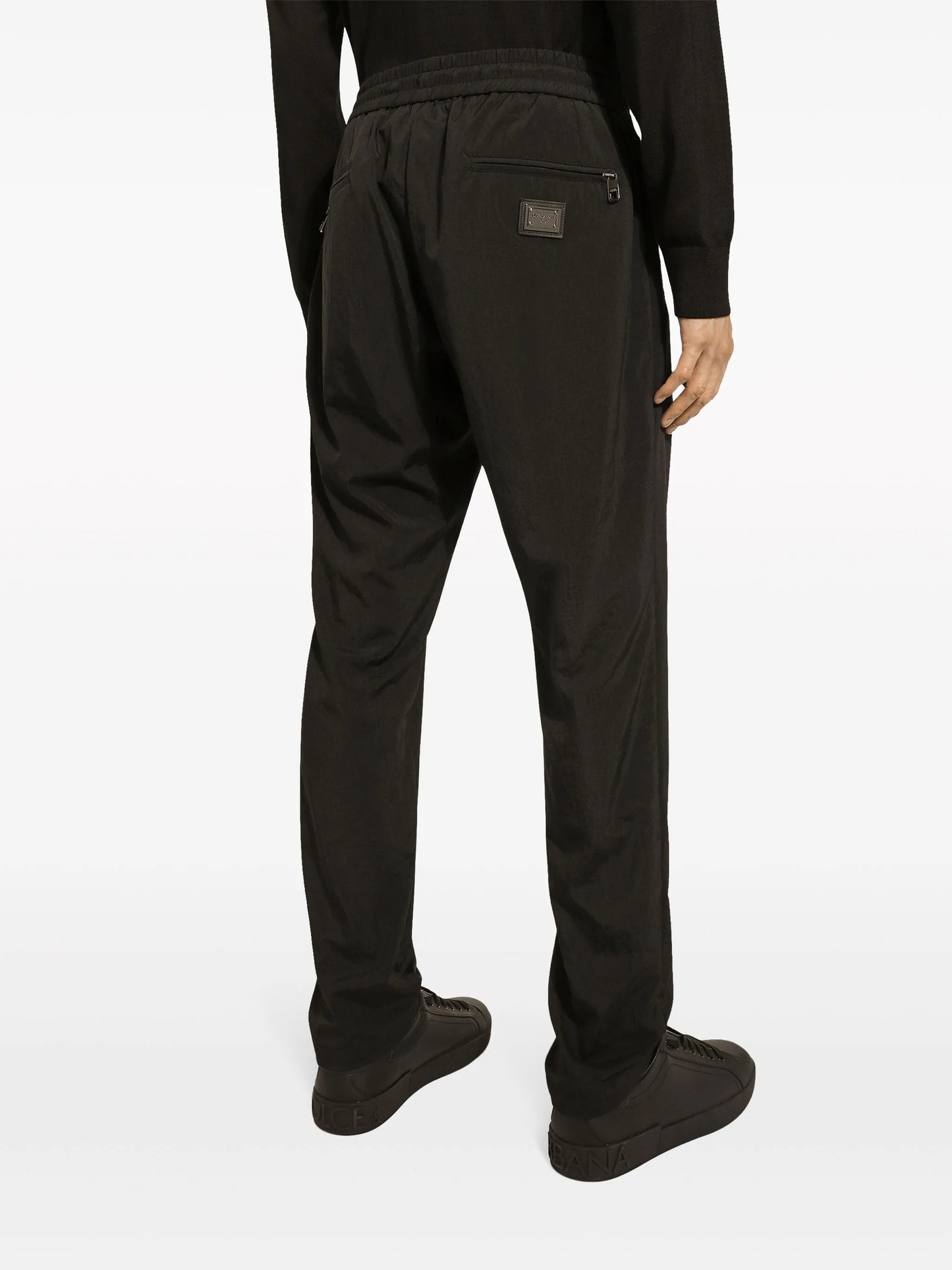 logo-plaque drawstring track pants