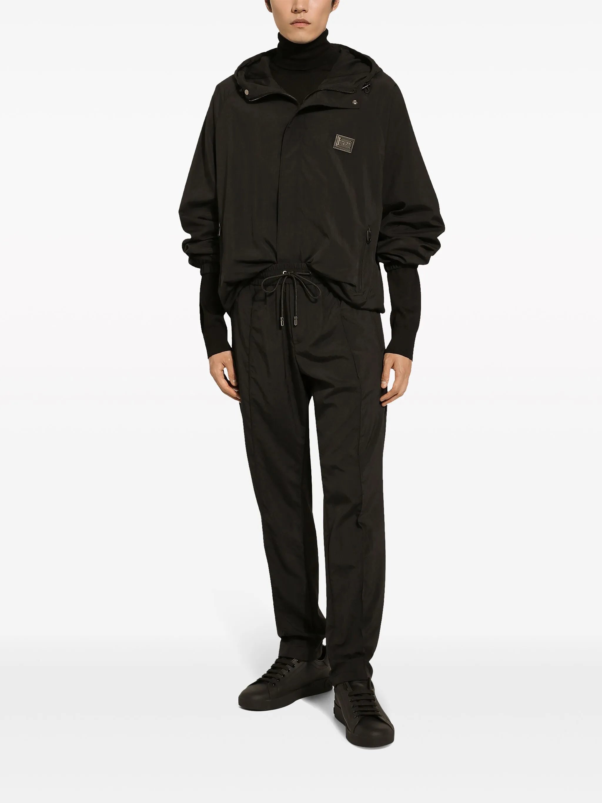 logo-plaque drawstring track pants