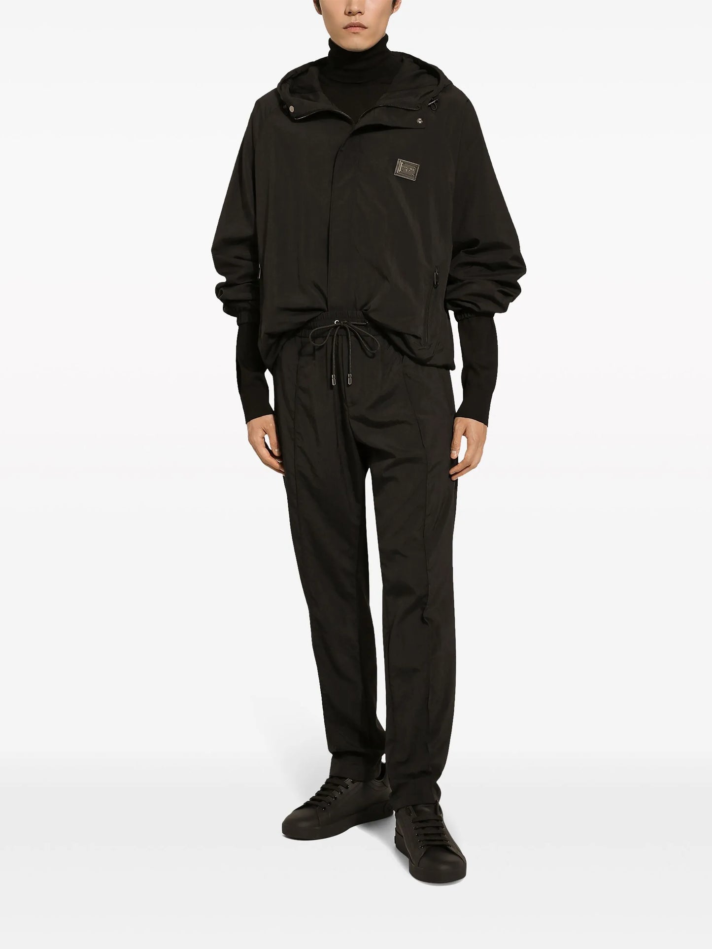 logo-plaque drawstring track pants