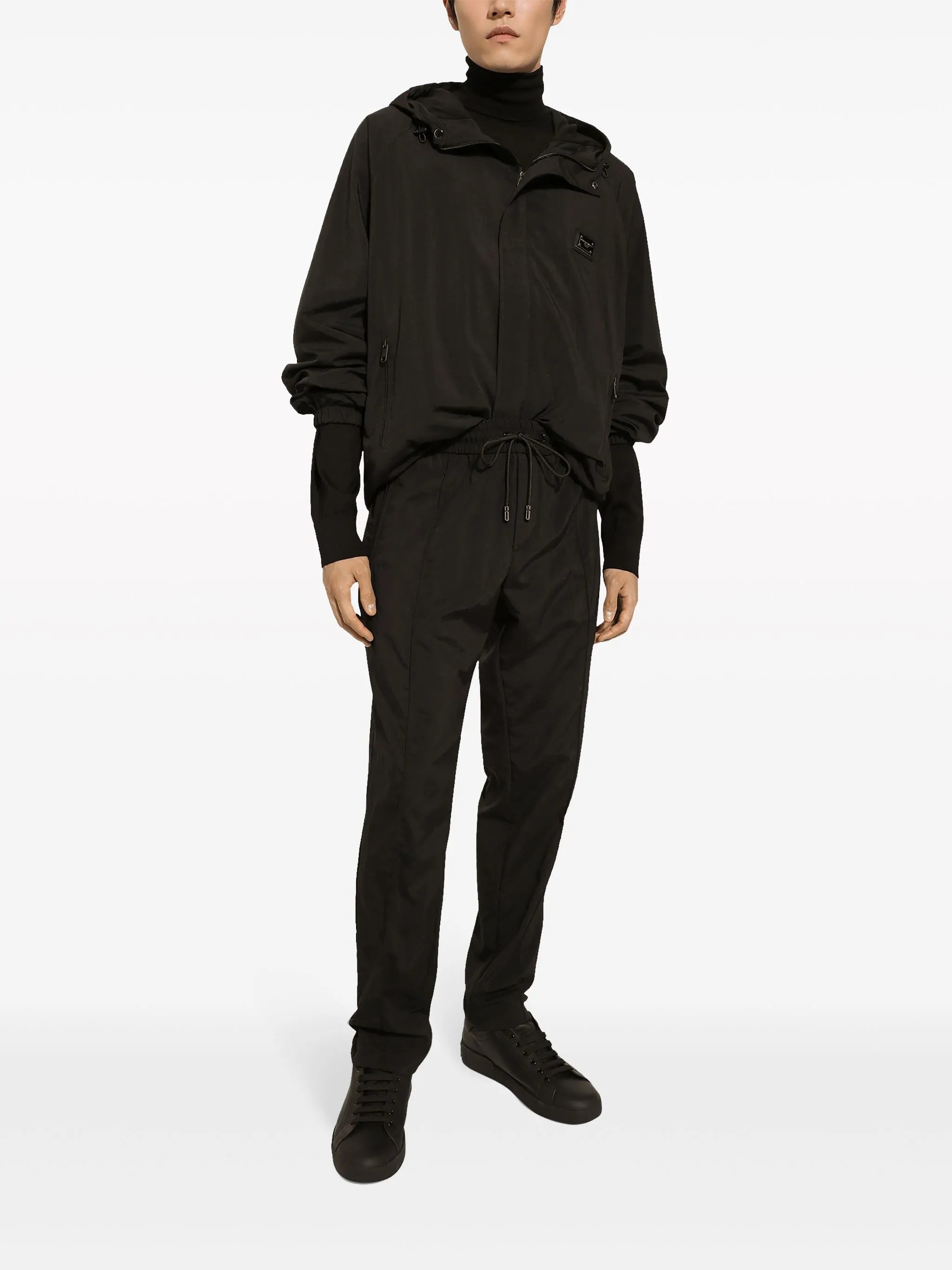 logo-plaque drawstring track pants