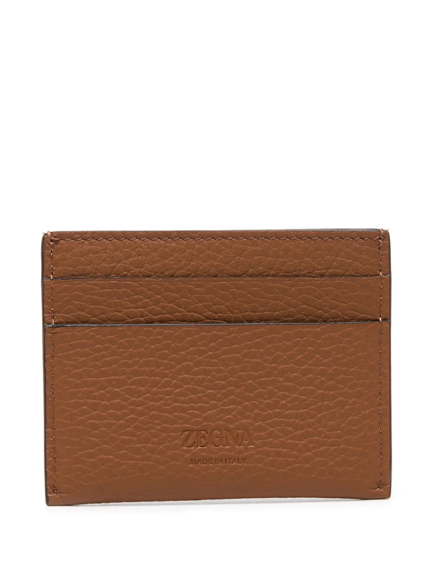 logo-plaque leather cardholder