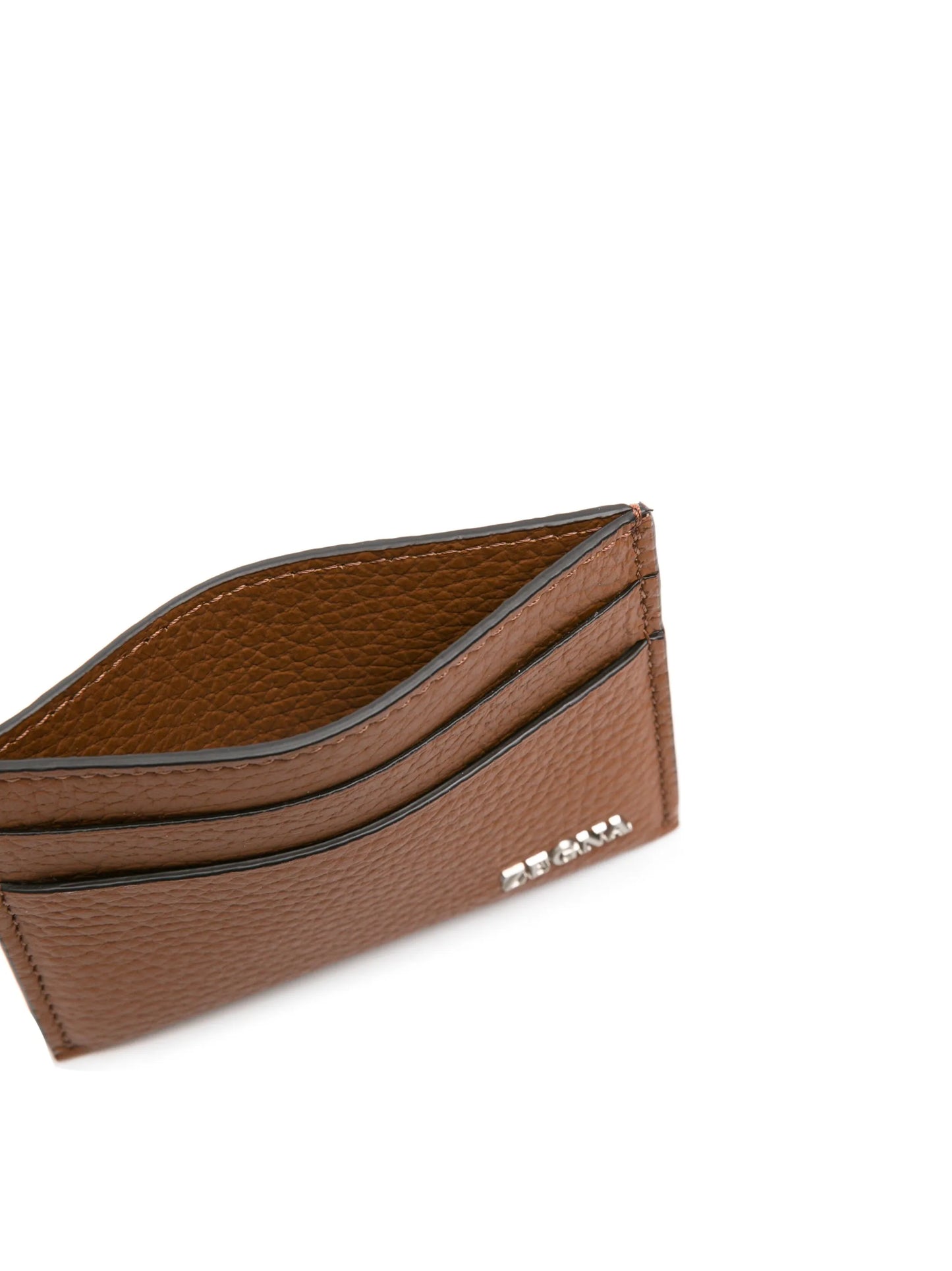 logo-plaque leather cardholder