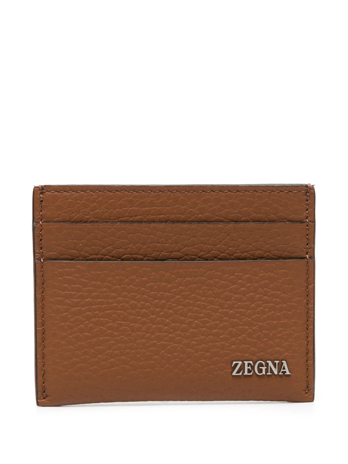 logo-plaque leather cardholder