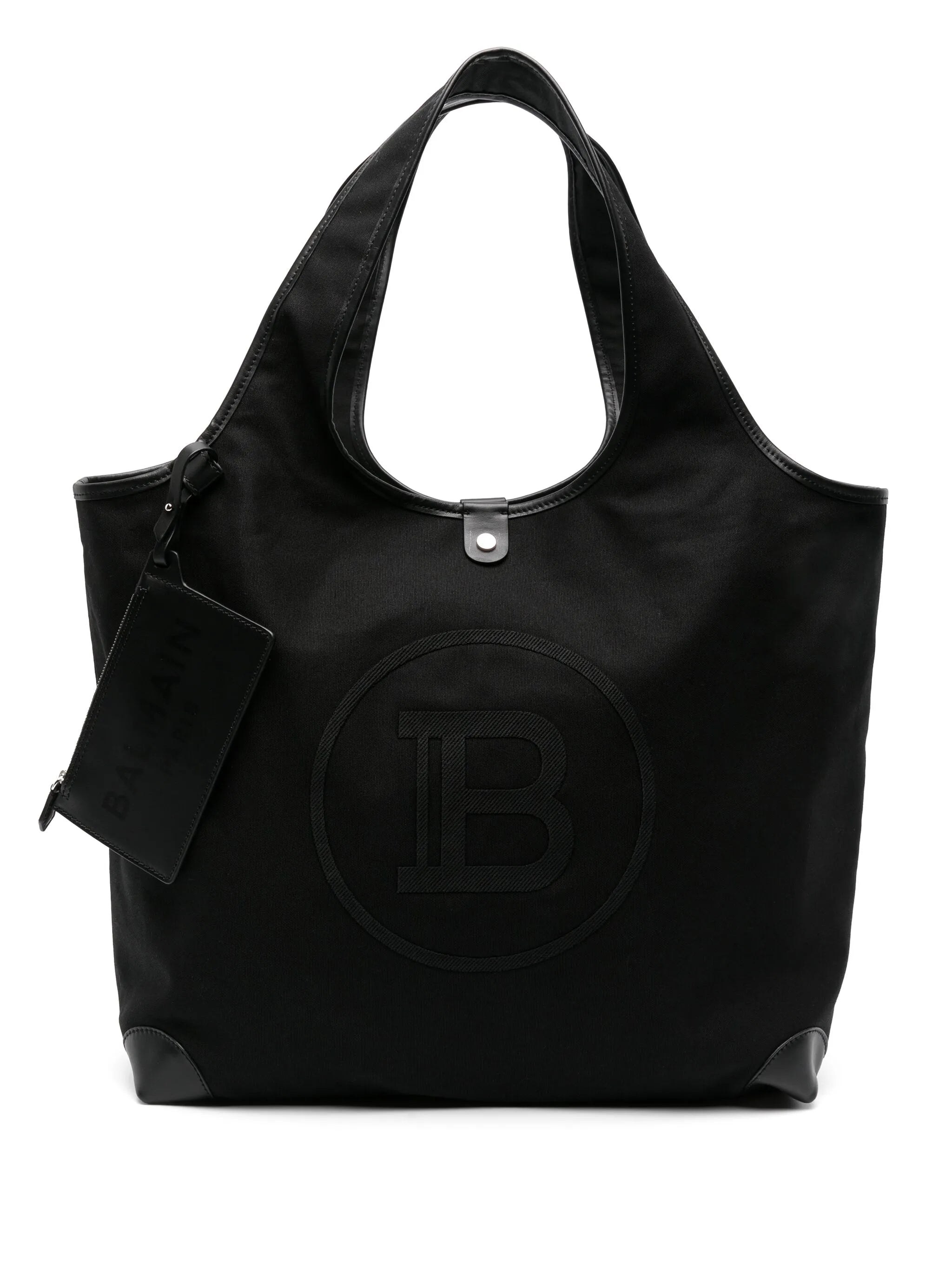 logo-embroidered cotton tote bag