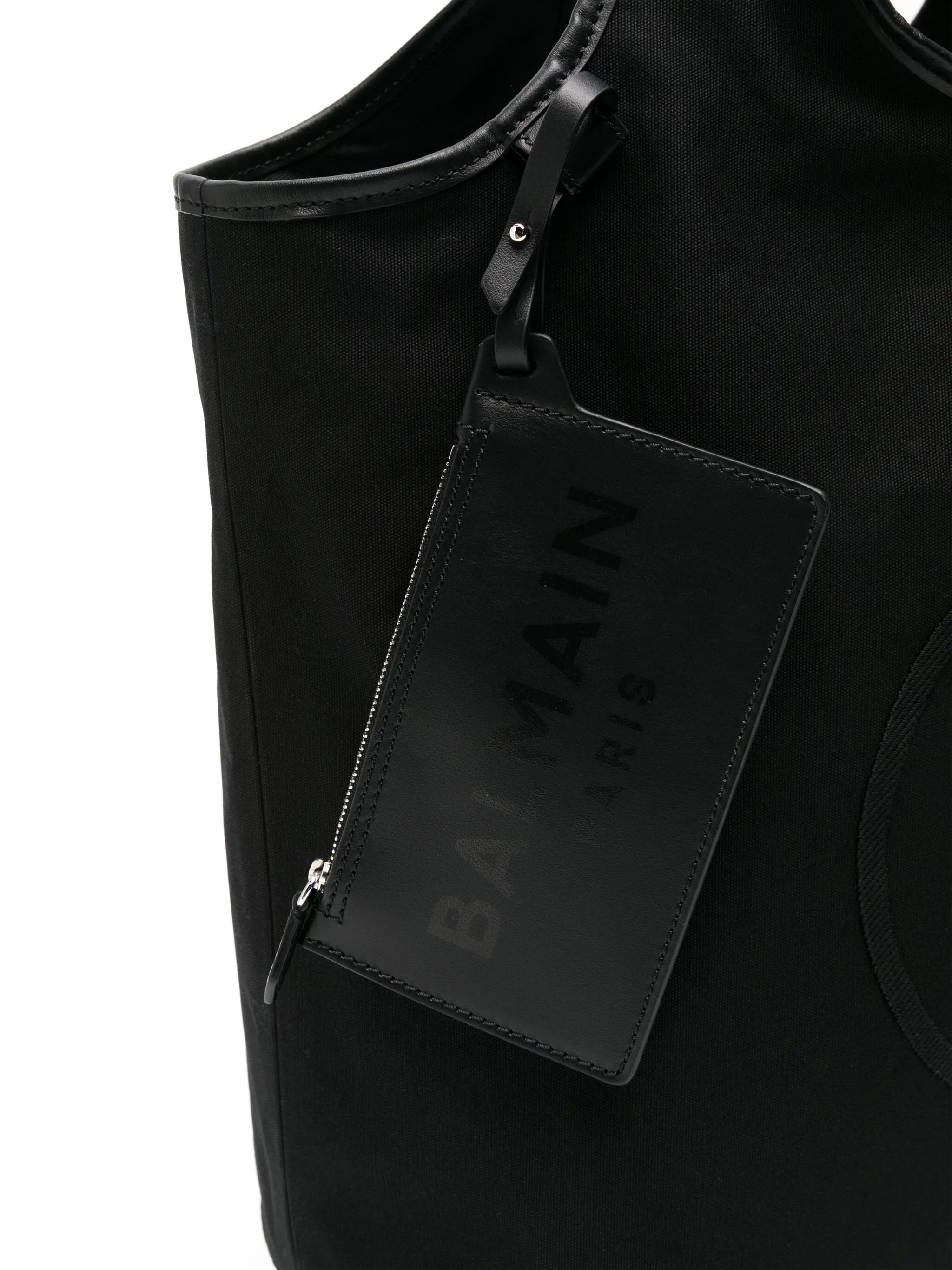 logo-embroidered cotton tote bag