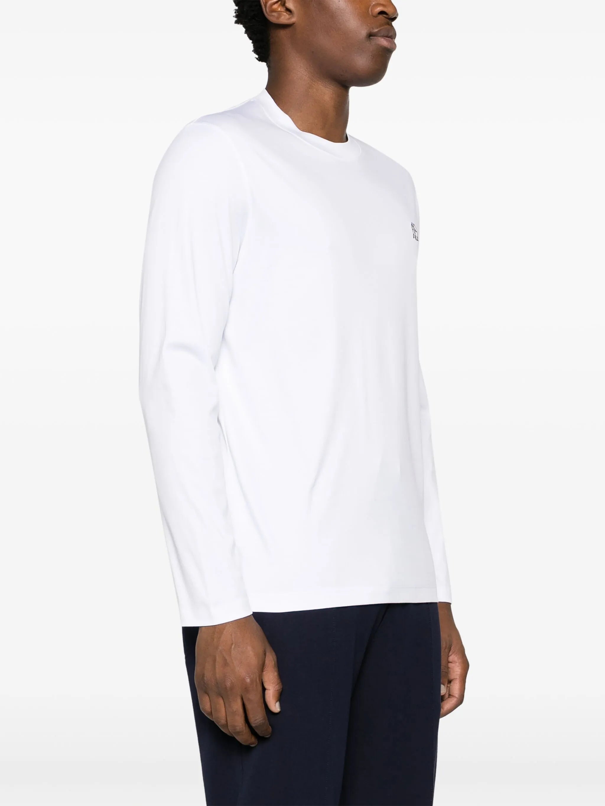 logo-embroidered cotton T-shirt
