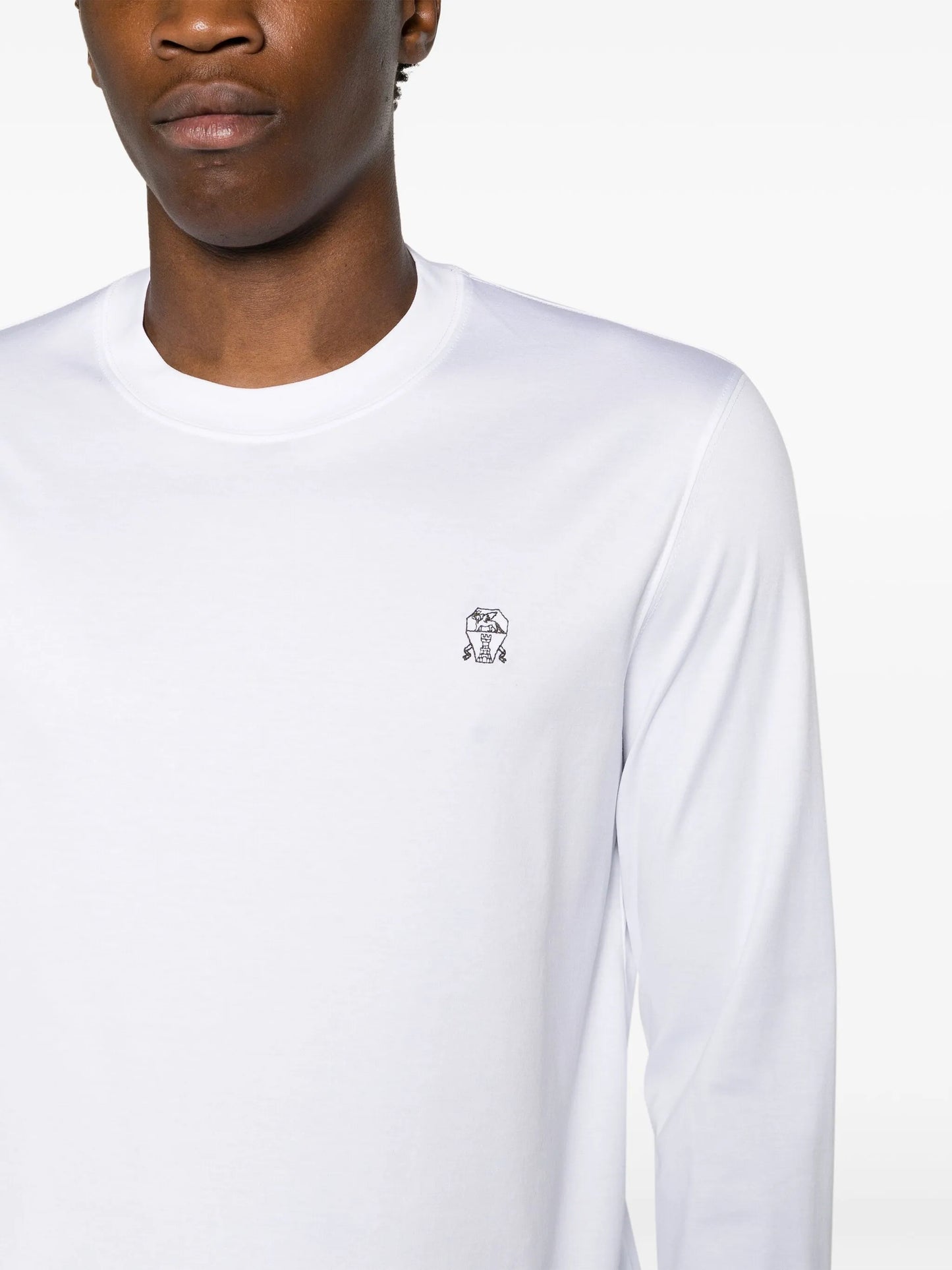 logo-embroidered cotton T-shirt