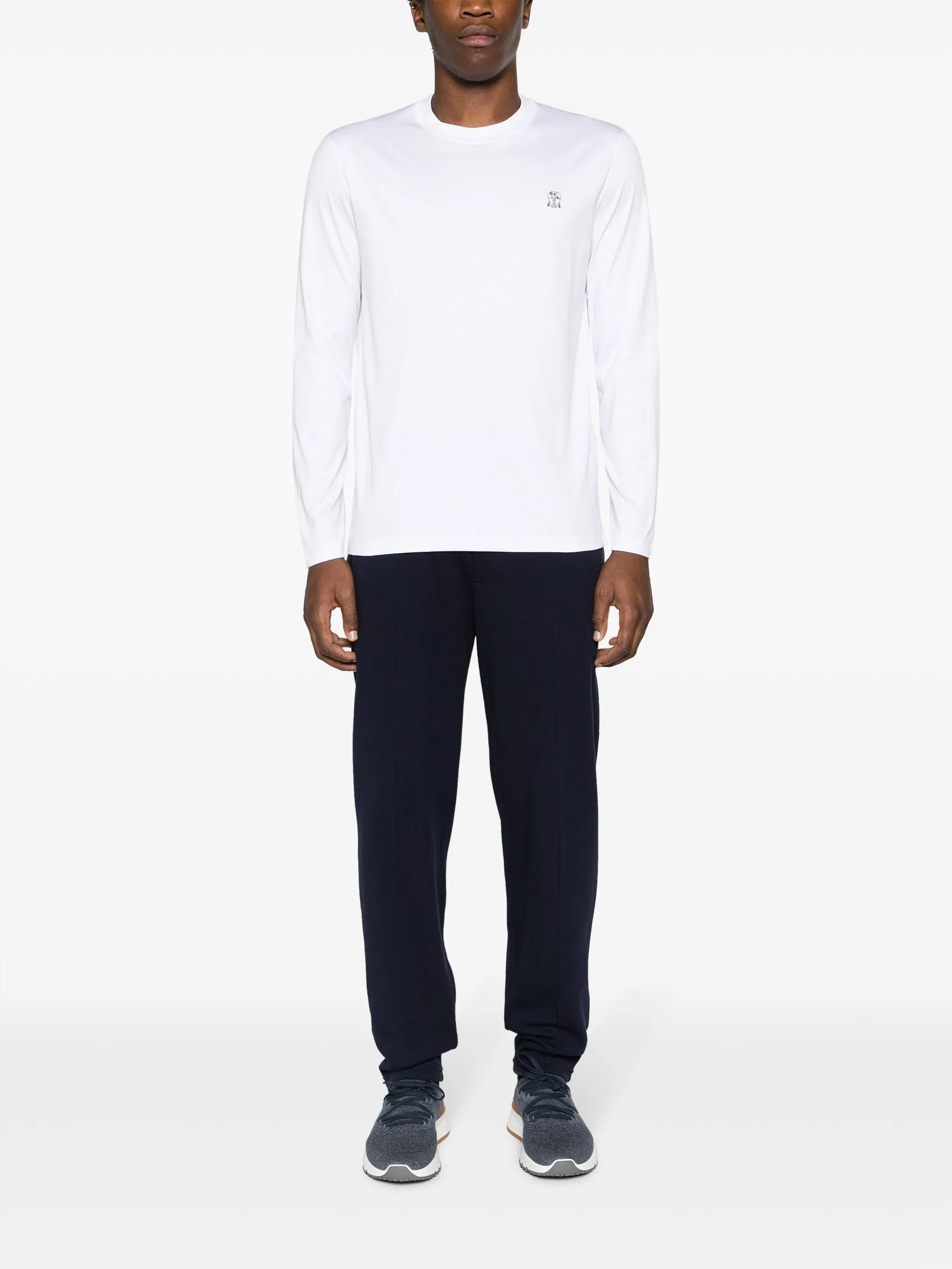 logo-embroidered cotton T-shirt