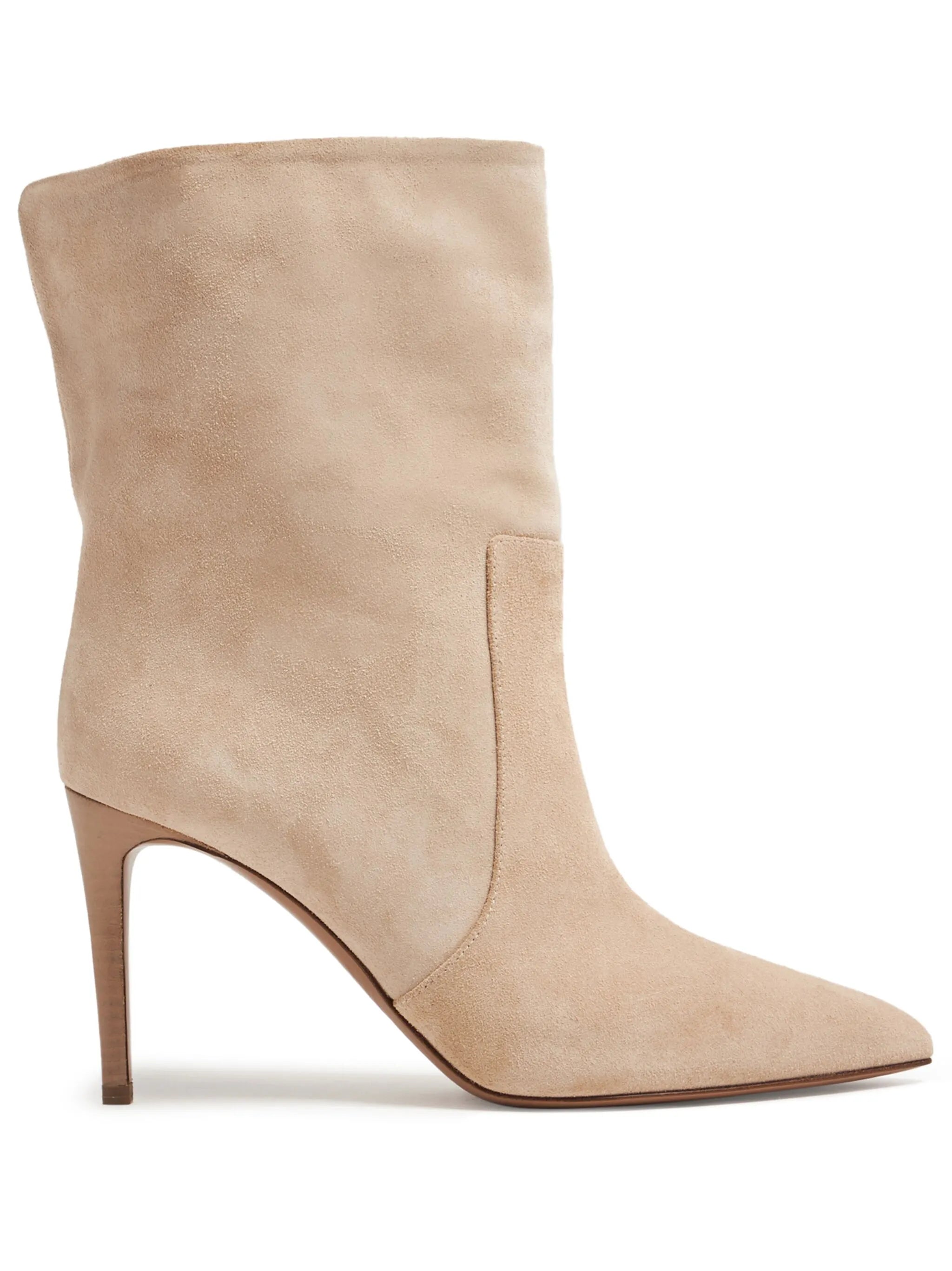 85mm pointed-toe suede boots