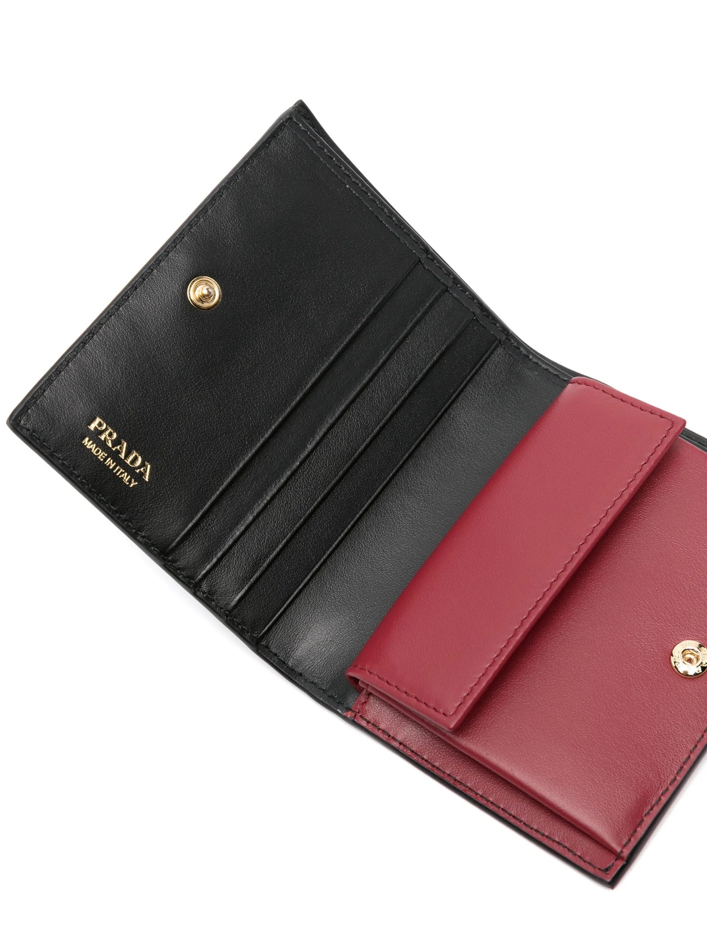 triangle-logo patent leather wallet