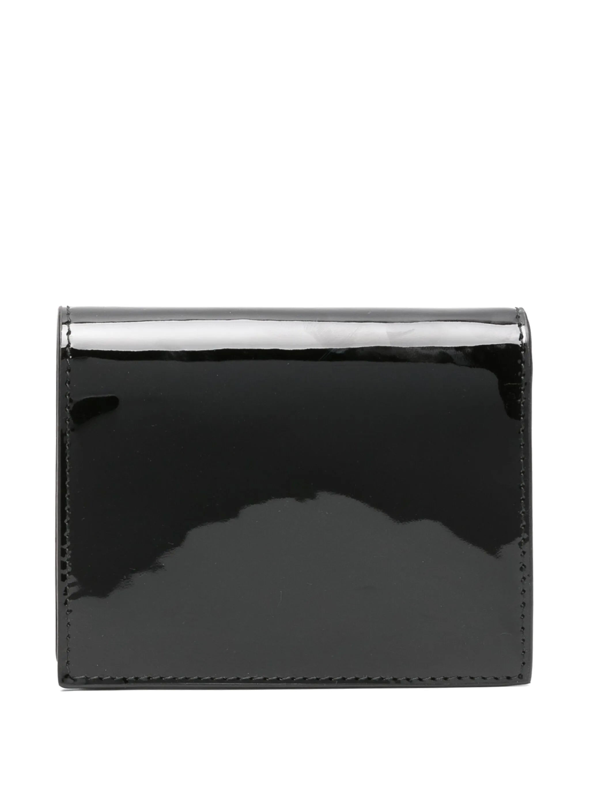 triangle-logo patent leather wallet