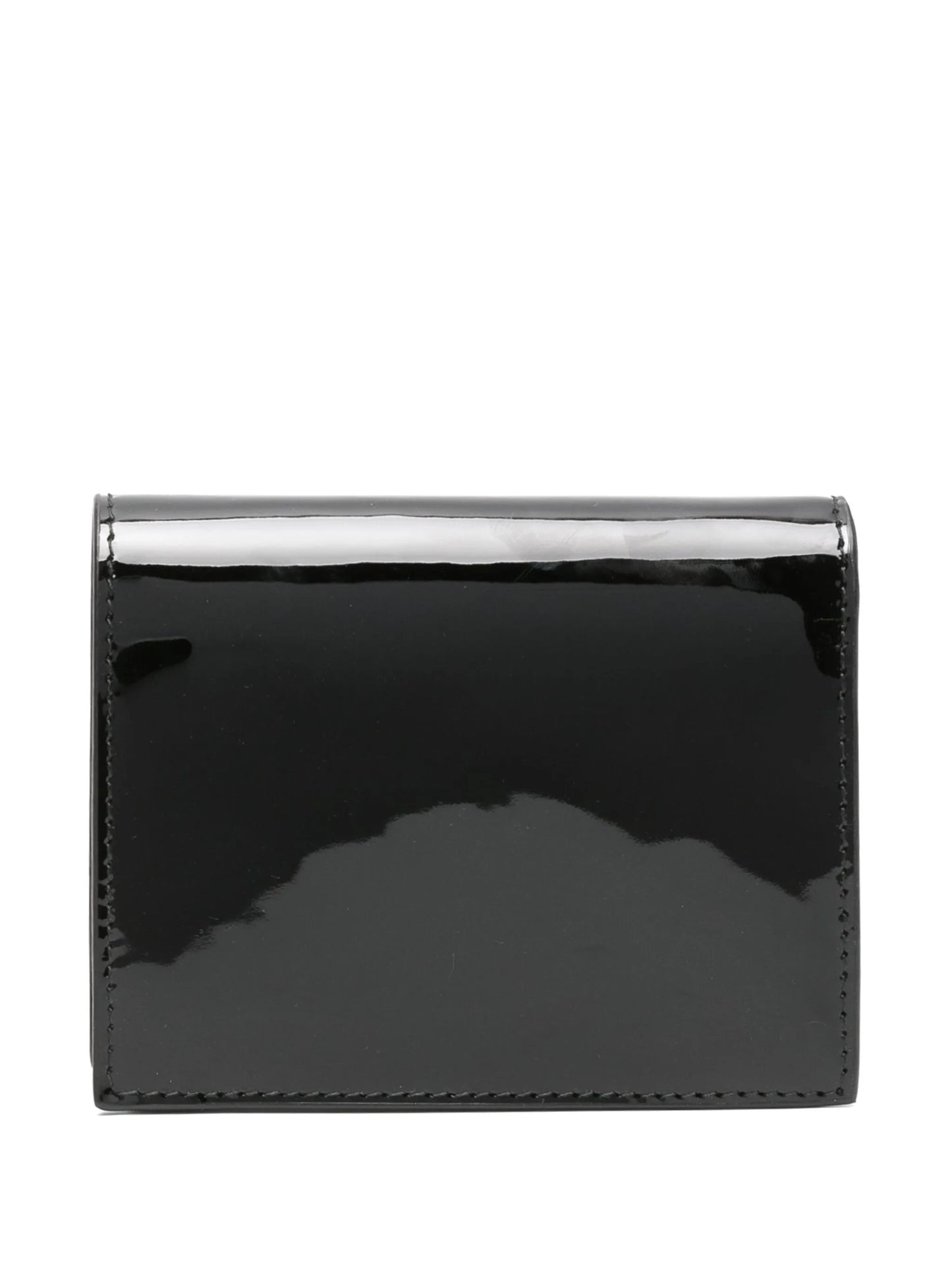 triangle-logo patent leather wallet