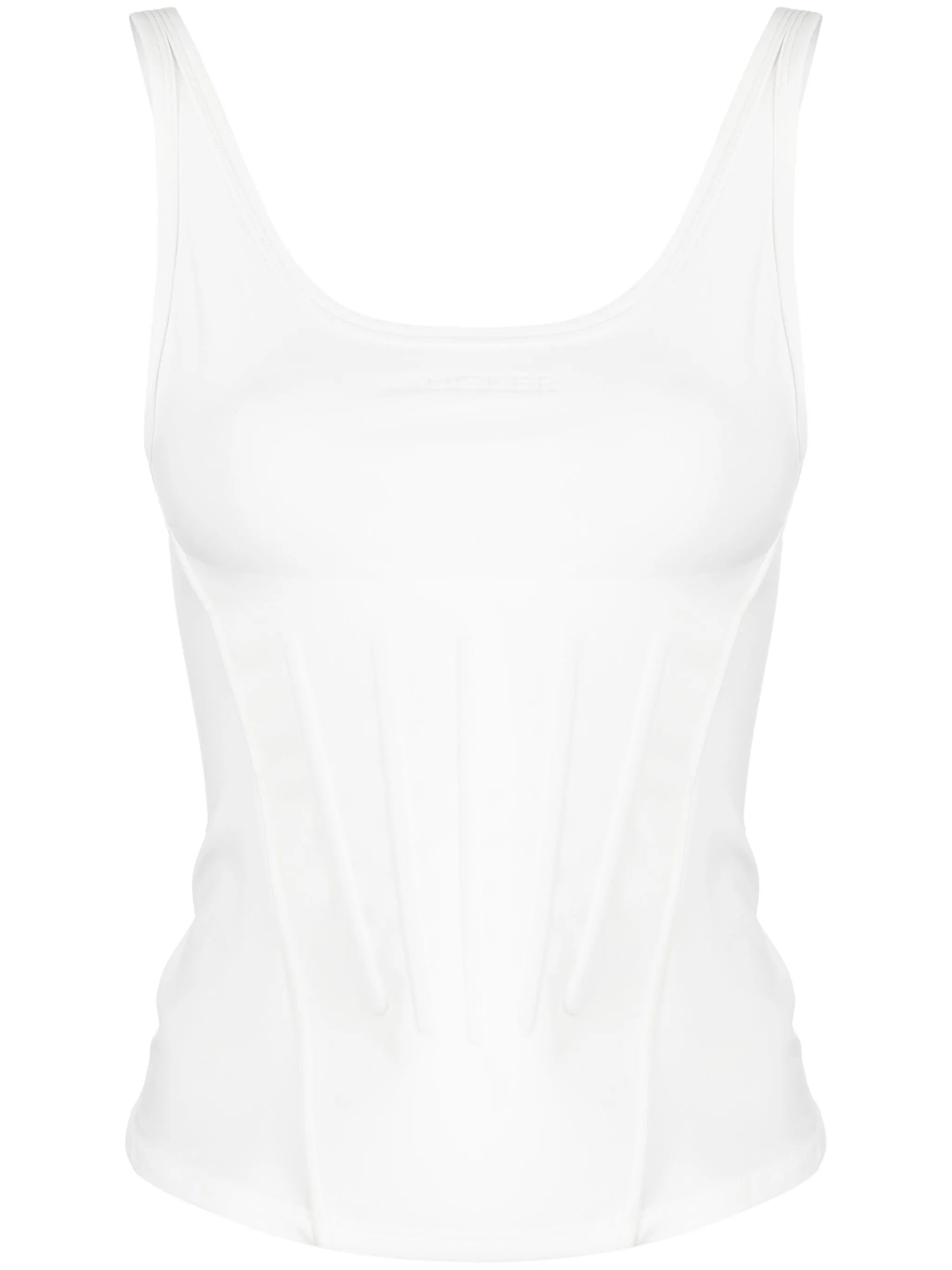 logo-embossed corset tank top