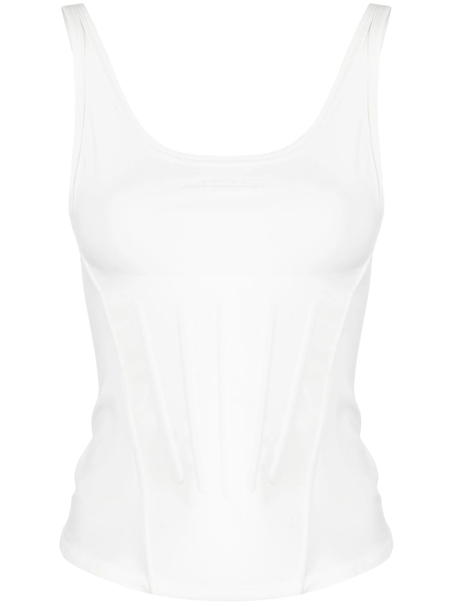 logo-embossed corset tank top