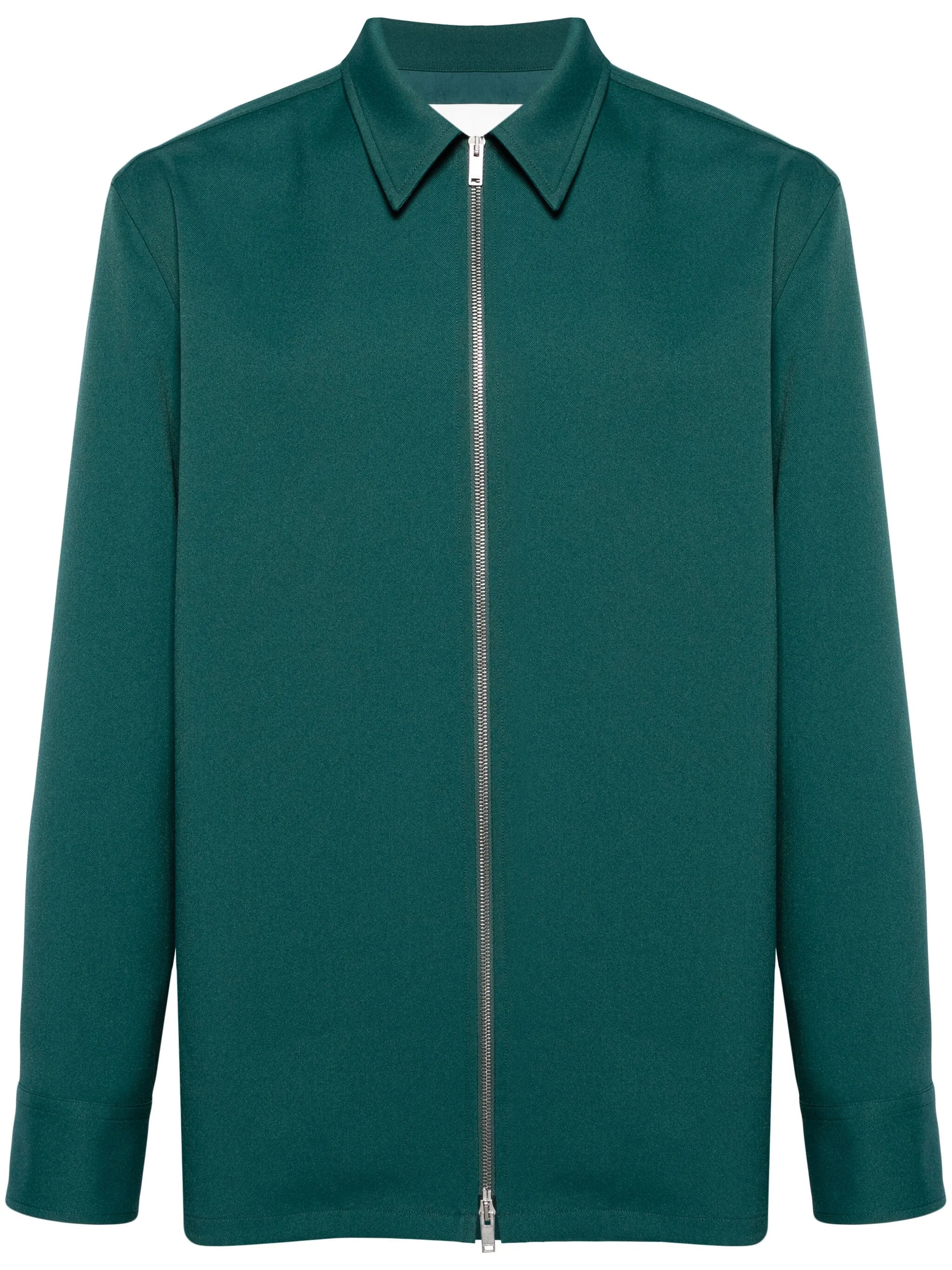 yoke zip-up shirt jacket