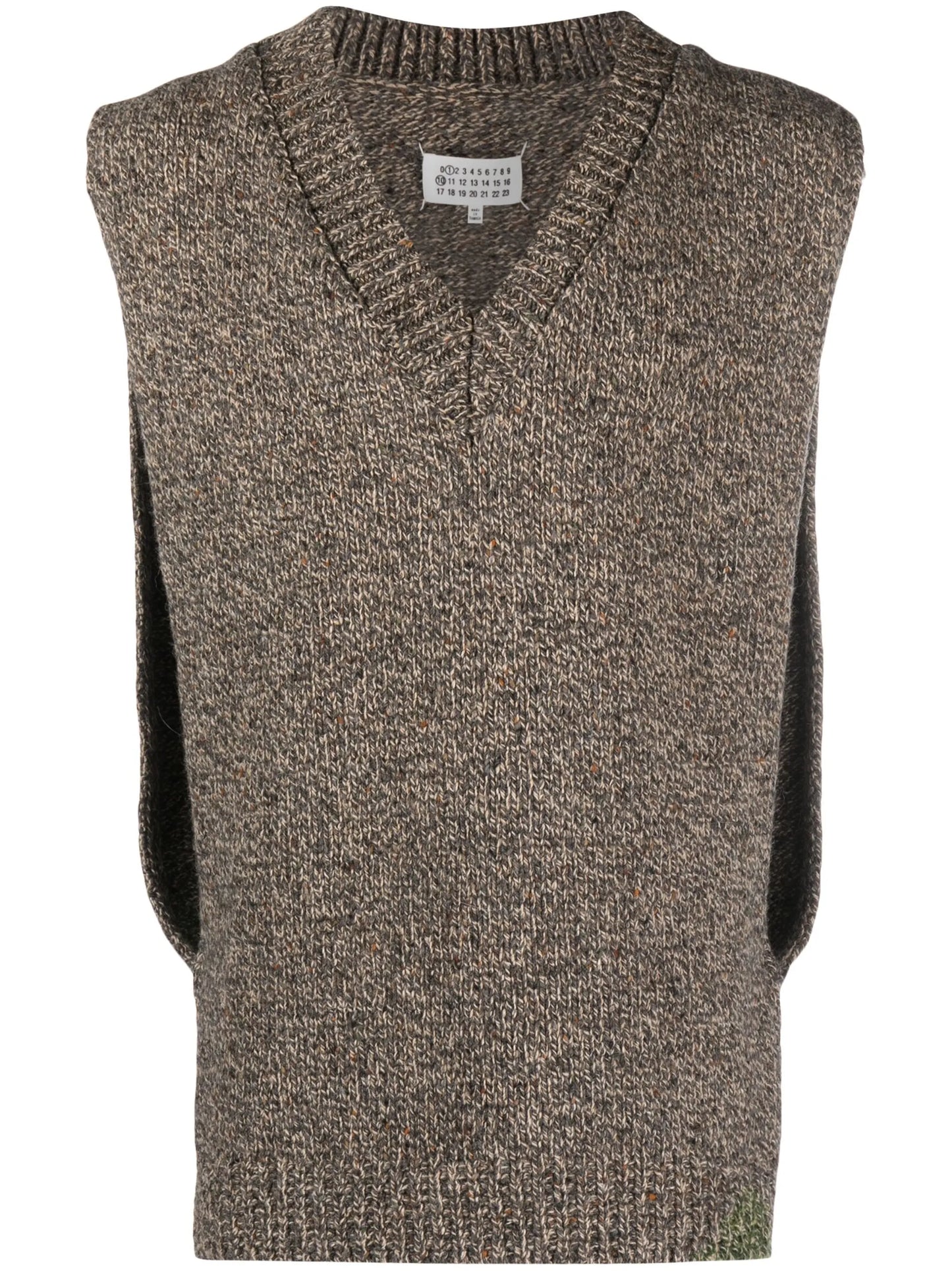 mélange wool-blend vest