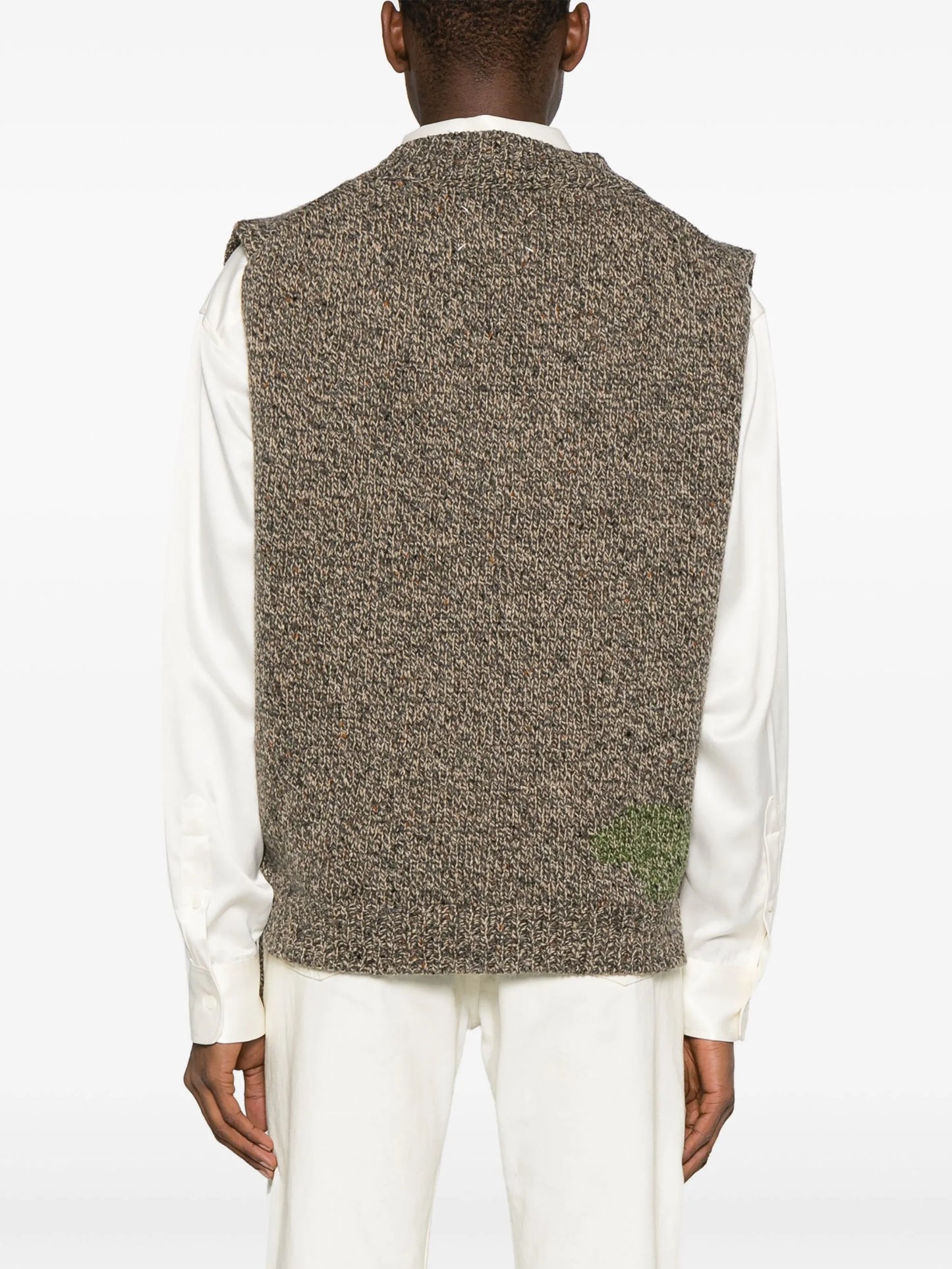 mélange wool-blend vest