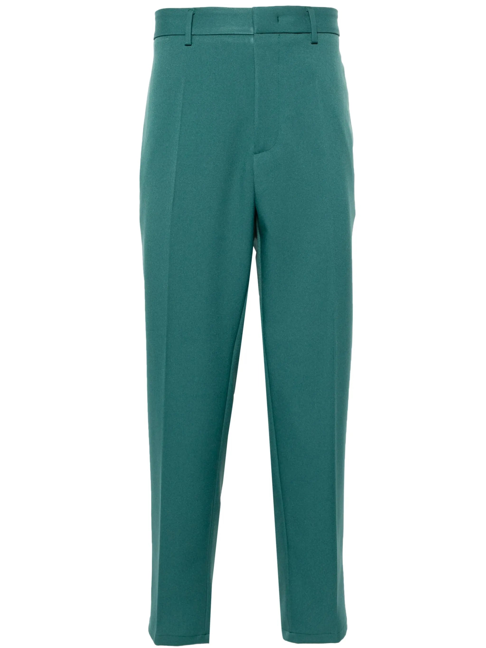 pressed-crease straight trousers