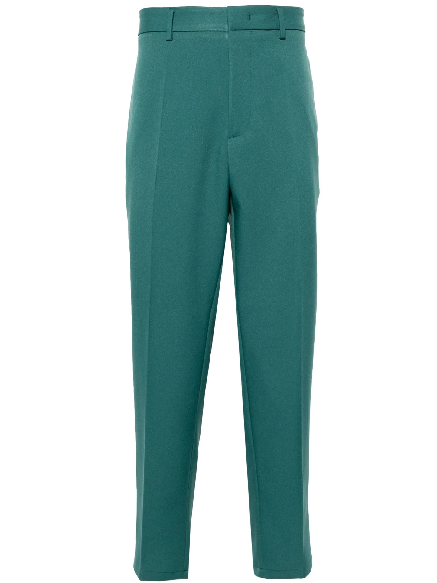 pressed-crease straight trousers
