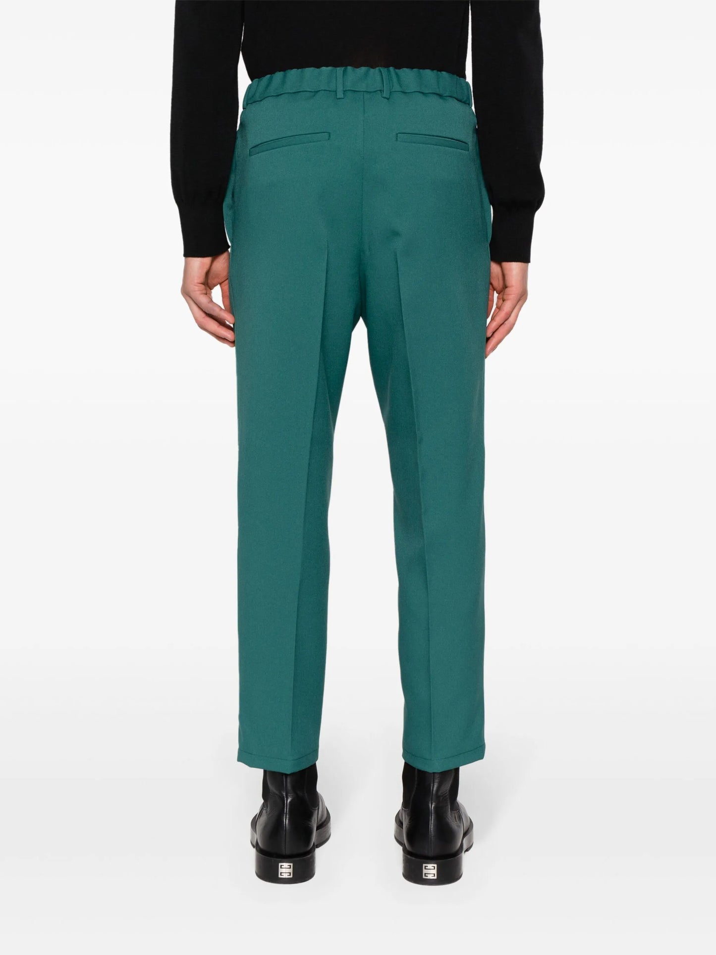 pressed-crease straight trousers