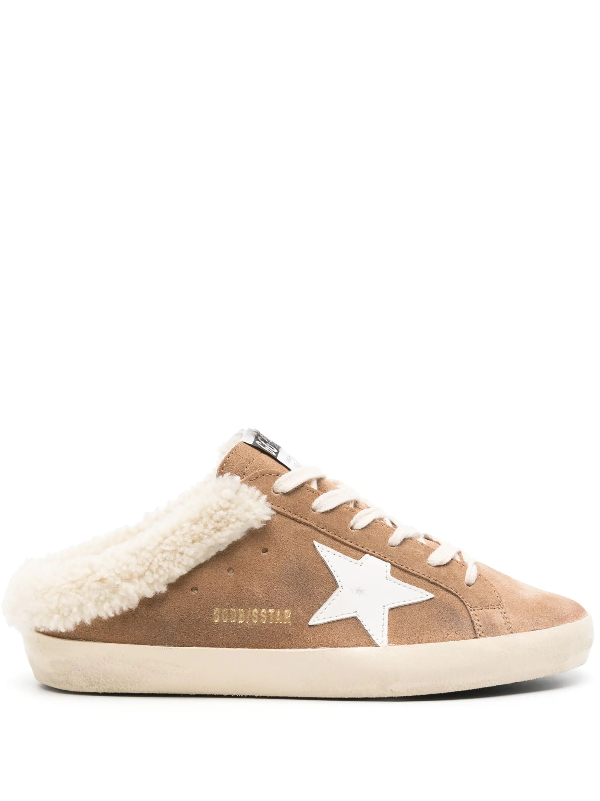 Super-Star shearling-trim suede slippers