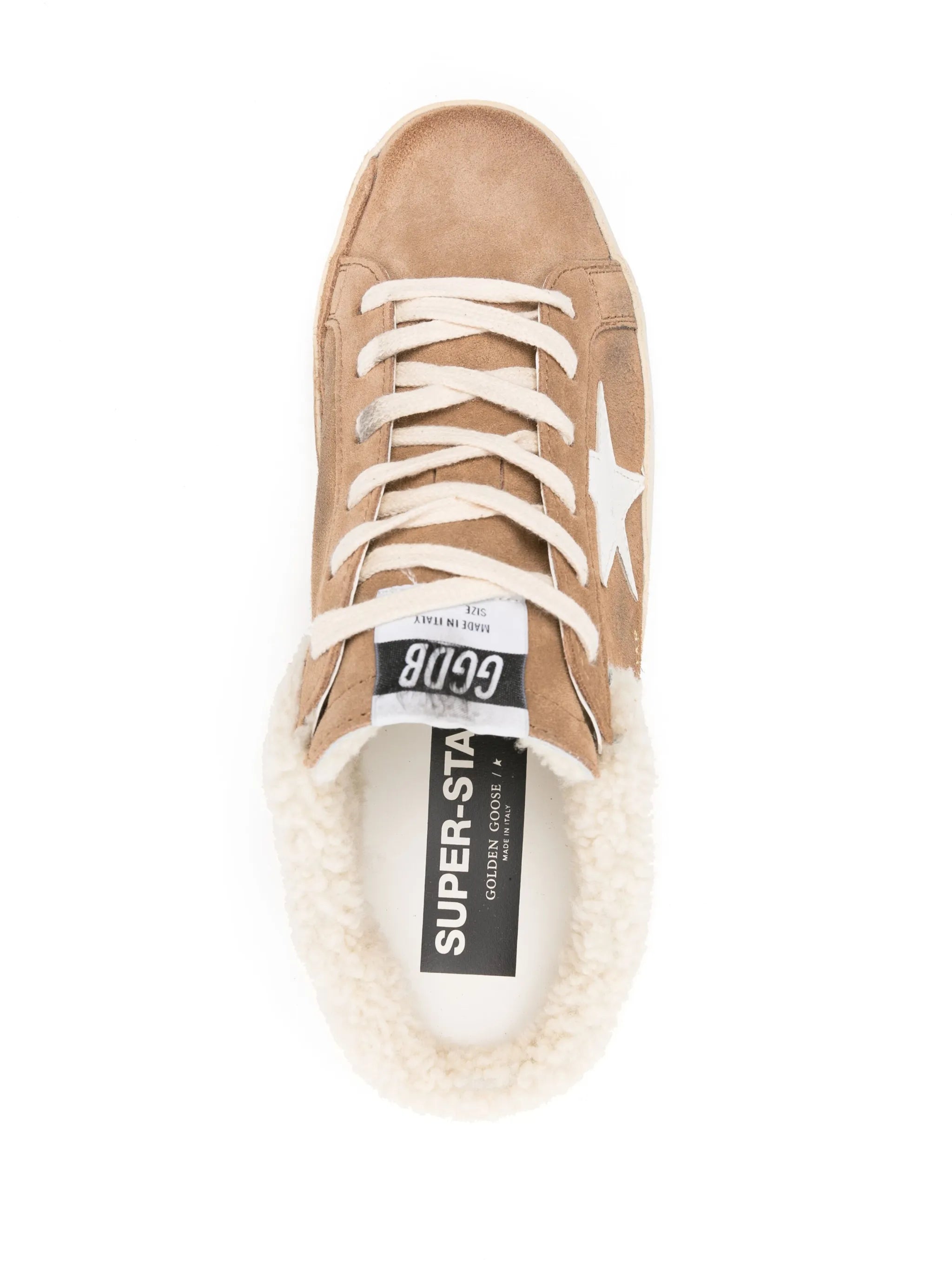 Super-Star shearling-trim suede slippers