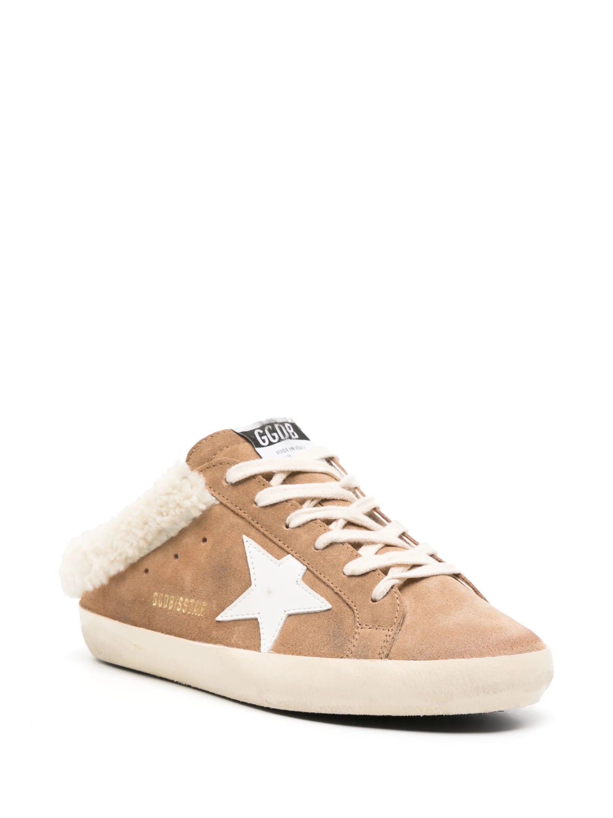 Super-Star shearling-trim suede slippers