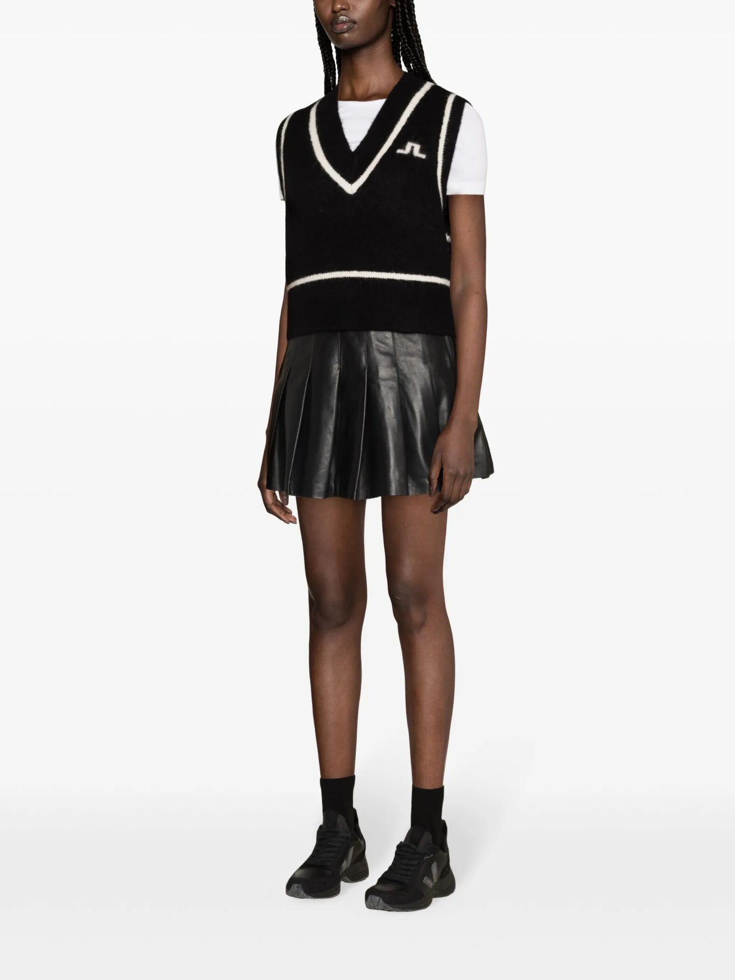 Marjorie logo intarsia-knit vest