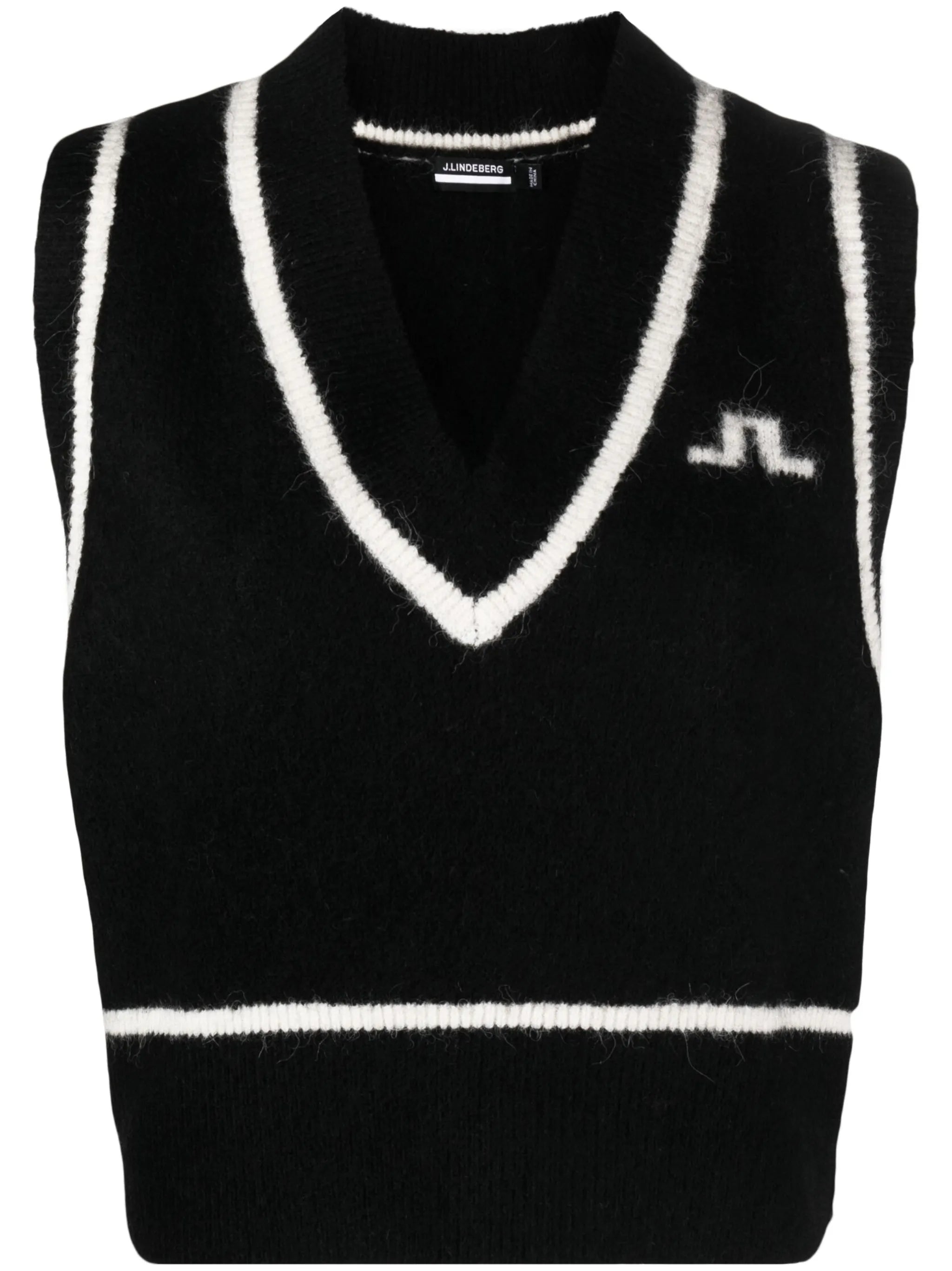Marjorie logo intarsia-knit vest
