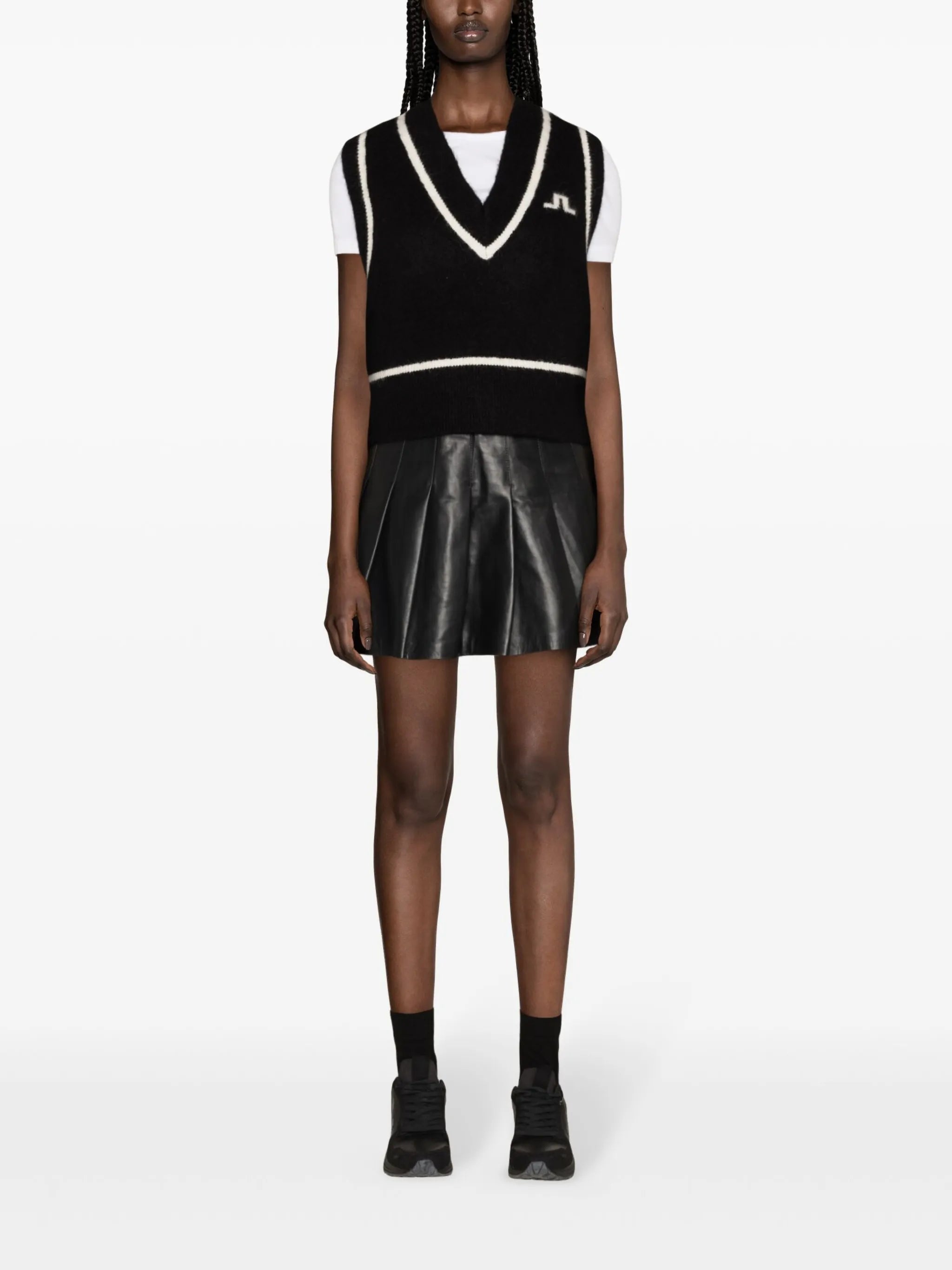 Marjorie logo intarsia-knit vest