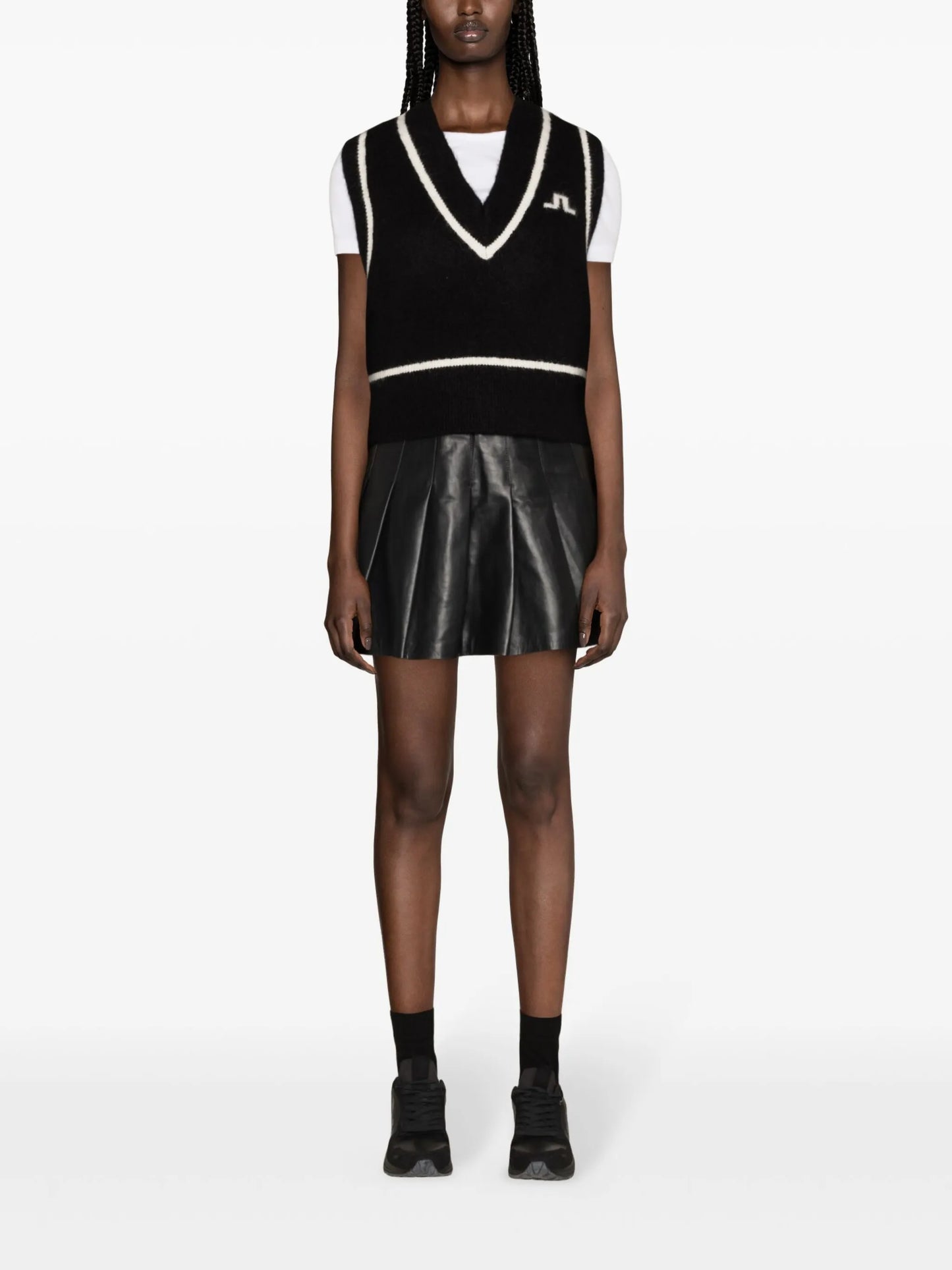 Marjorie logo intarsia-knit vest