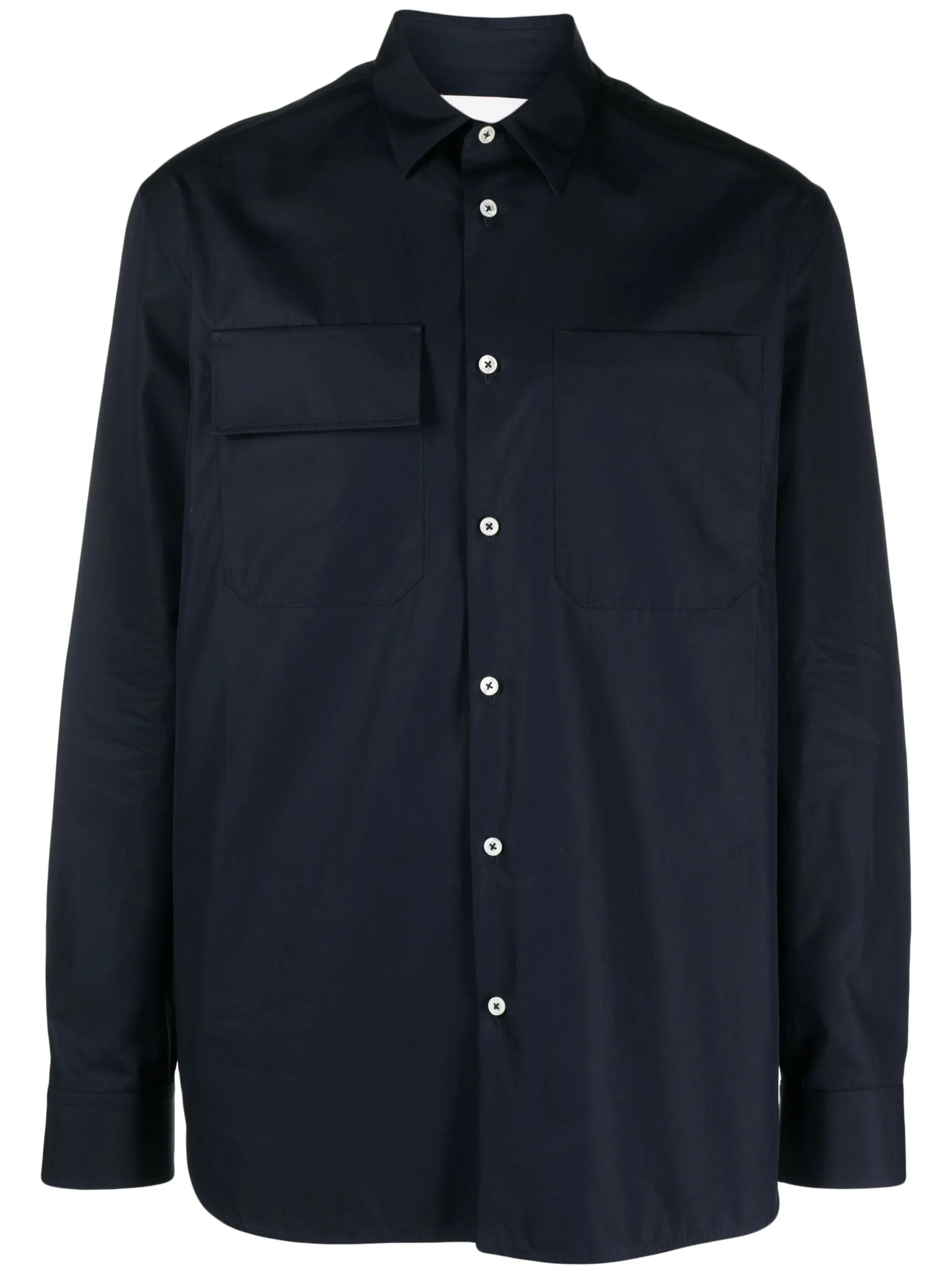 pointed-collar organic cotton shirt
