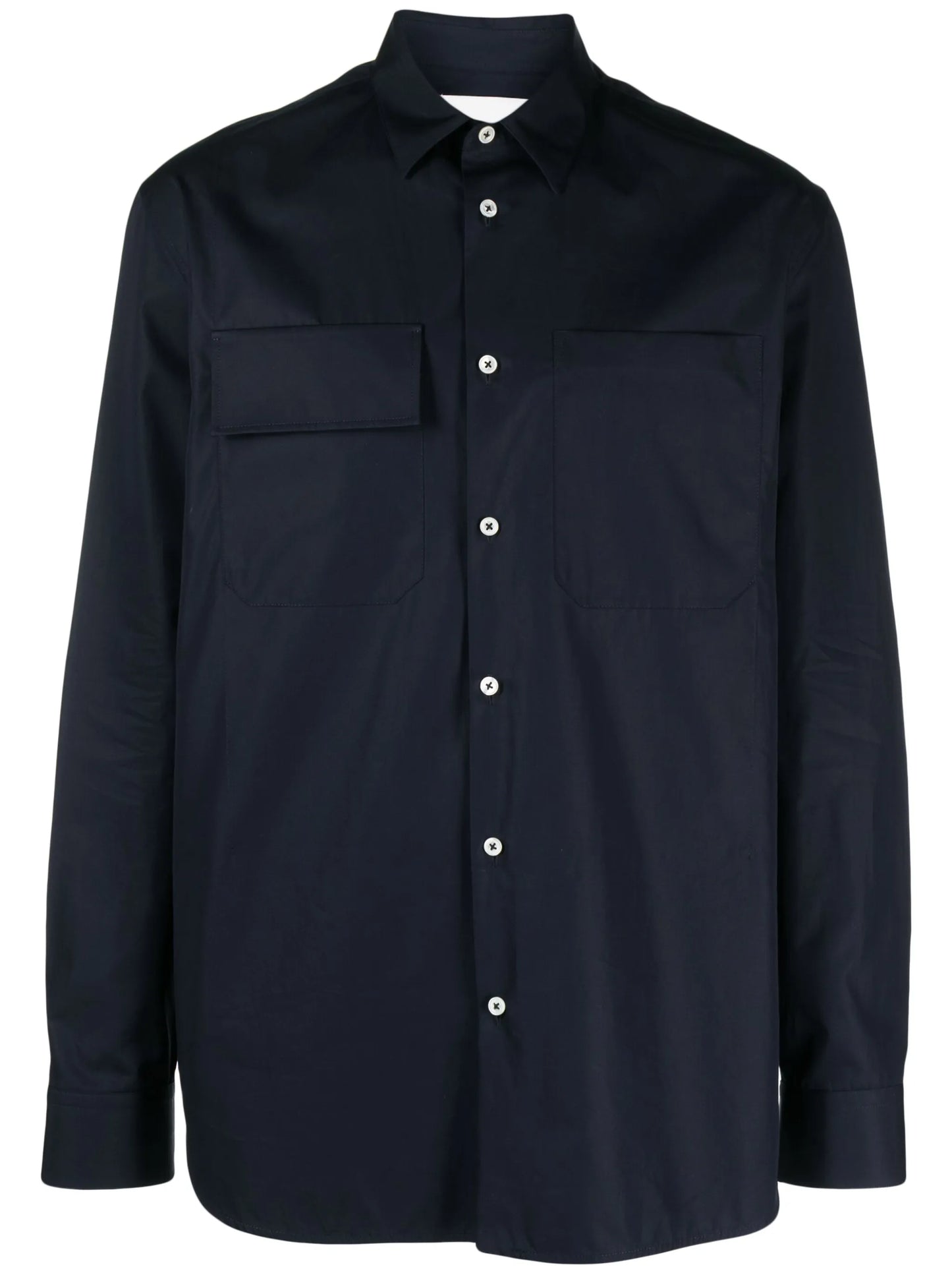pointed-collar organic cotton shirt