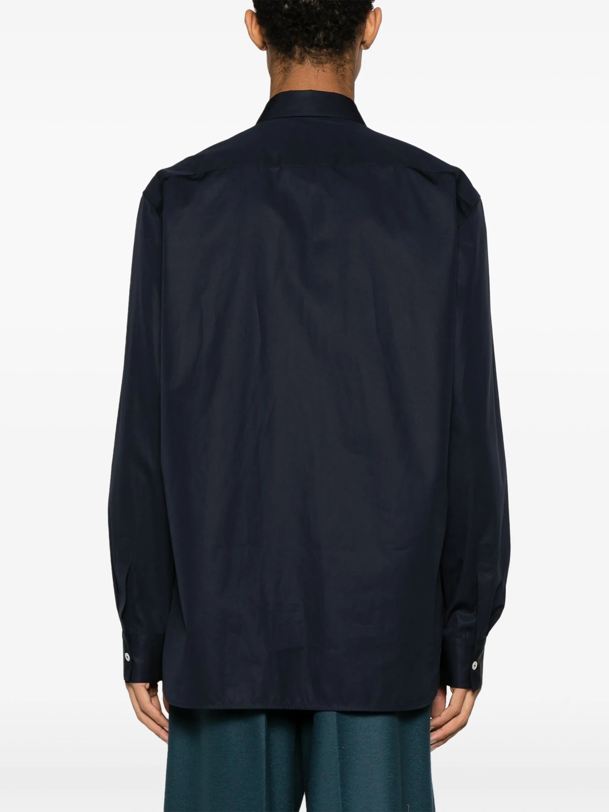 pointed-collar organic cotton shirt