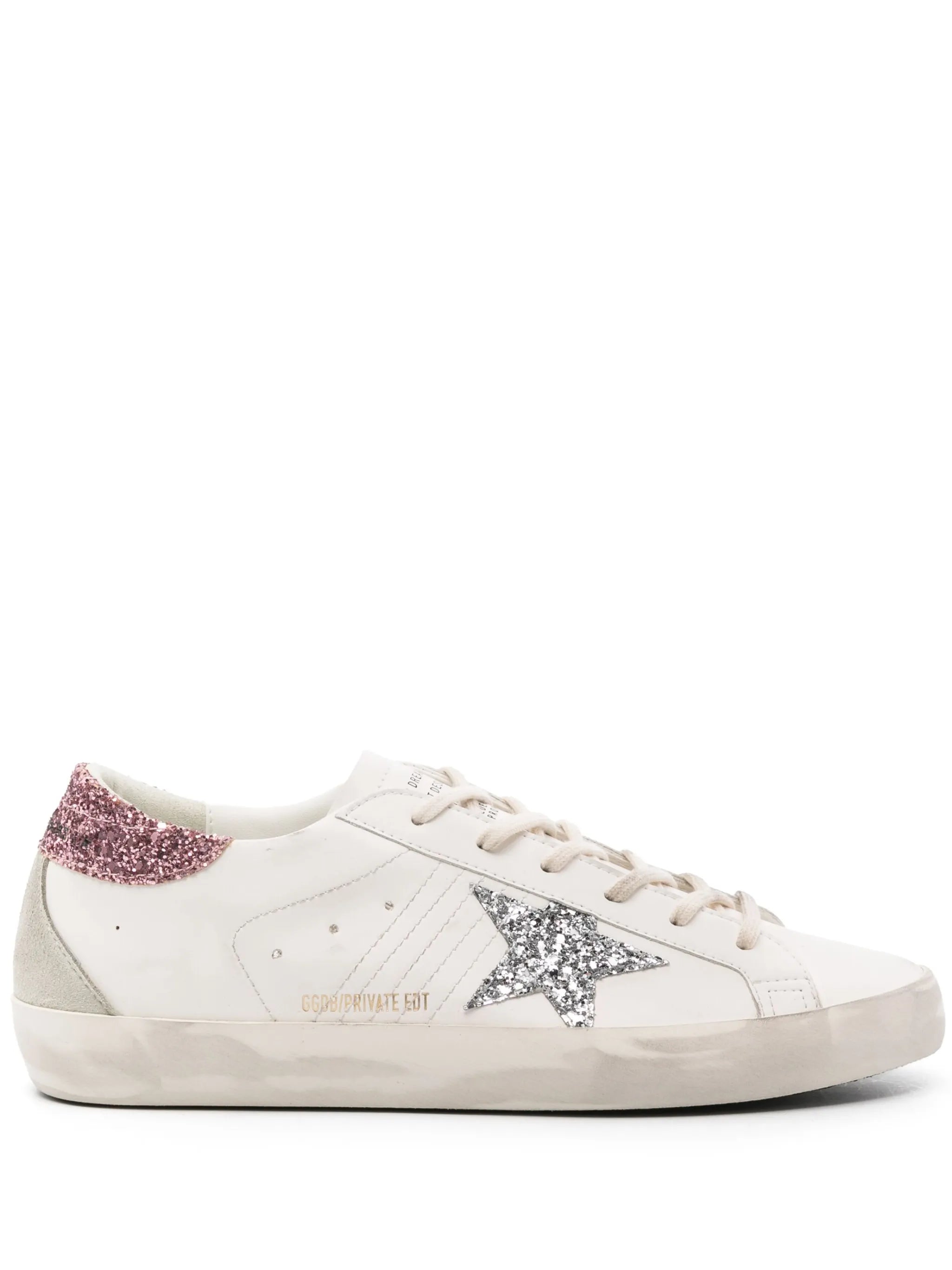 Super-Star glittered leather sneakers