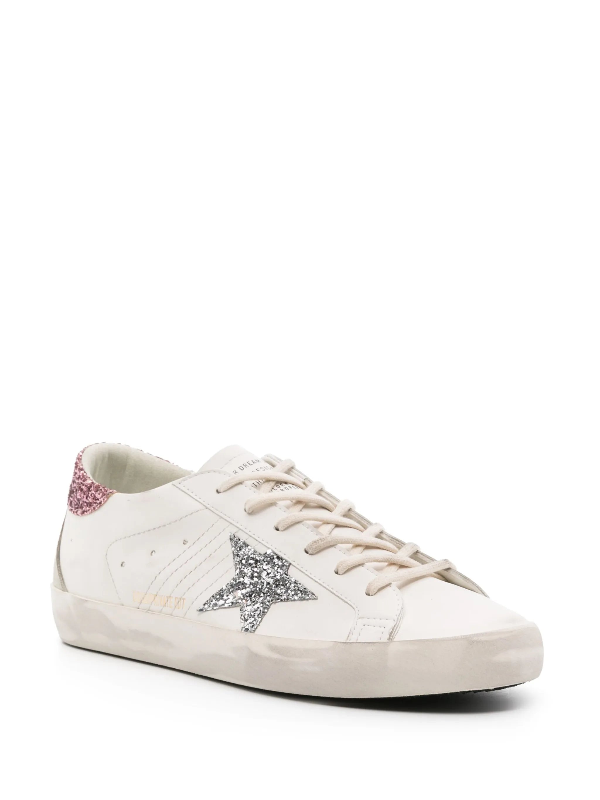 Super-Star glittered leather sneakers
