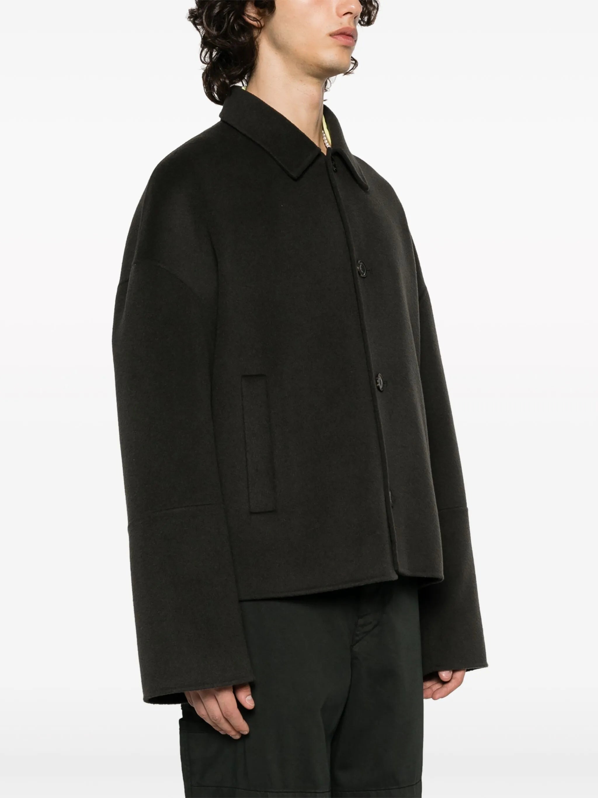 wool-silk cropped jacket