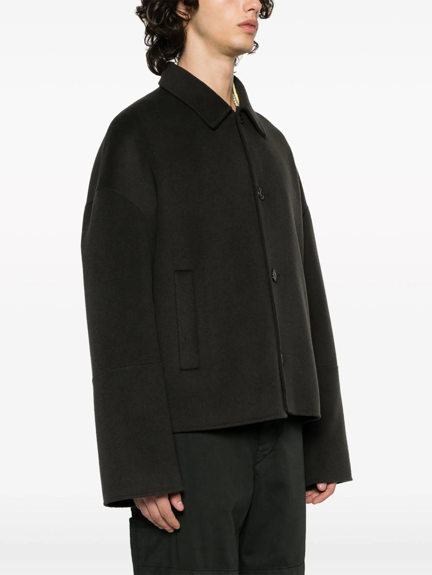 wool-silk cropped jacket