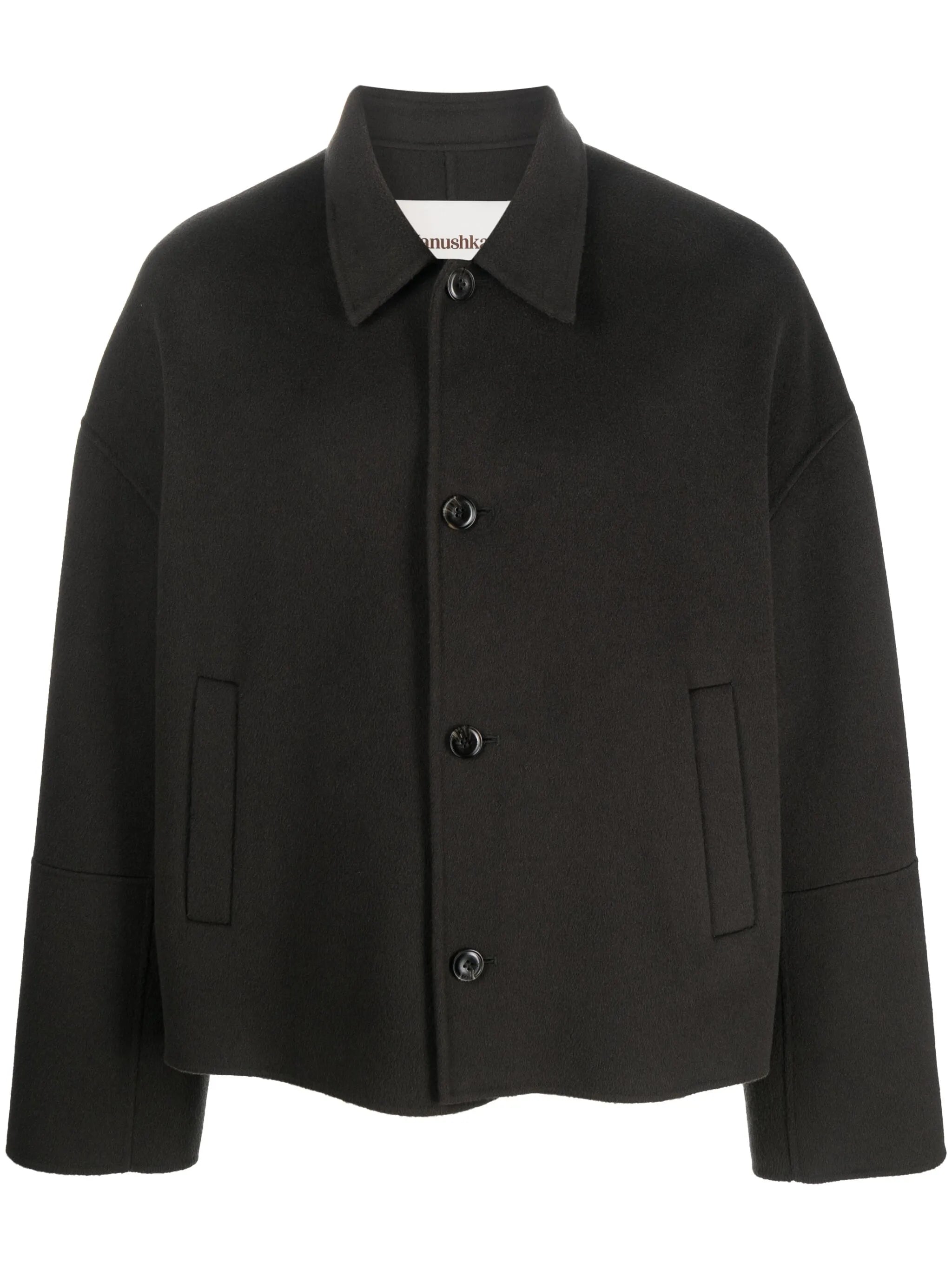 wool-silk cropped jacket