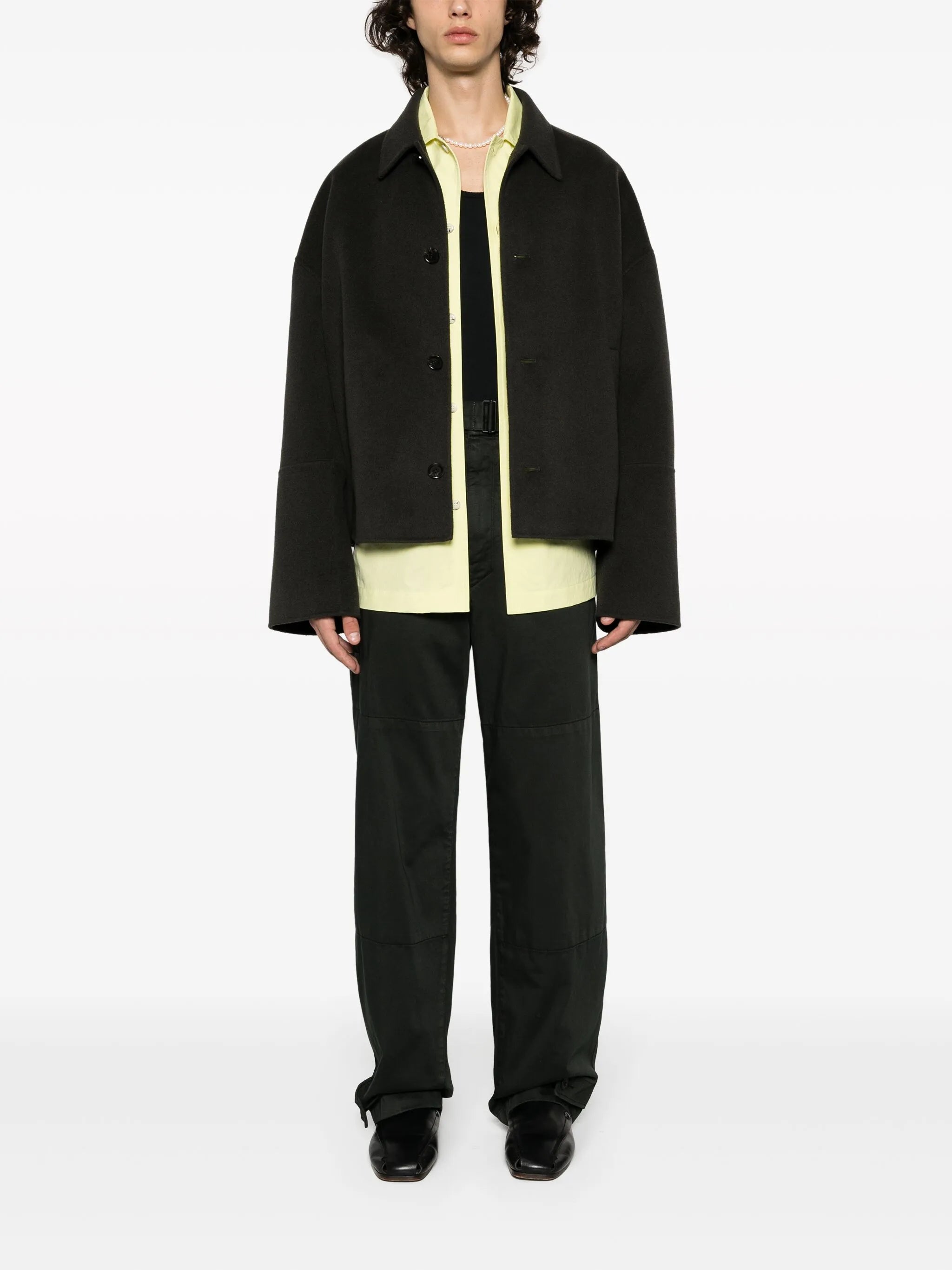 wool-silk cropped jacket