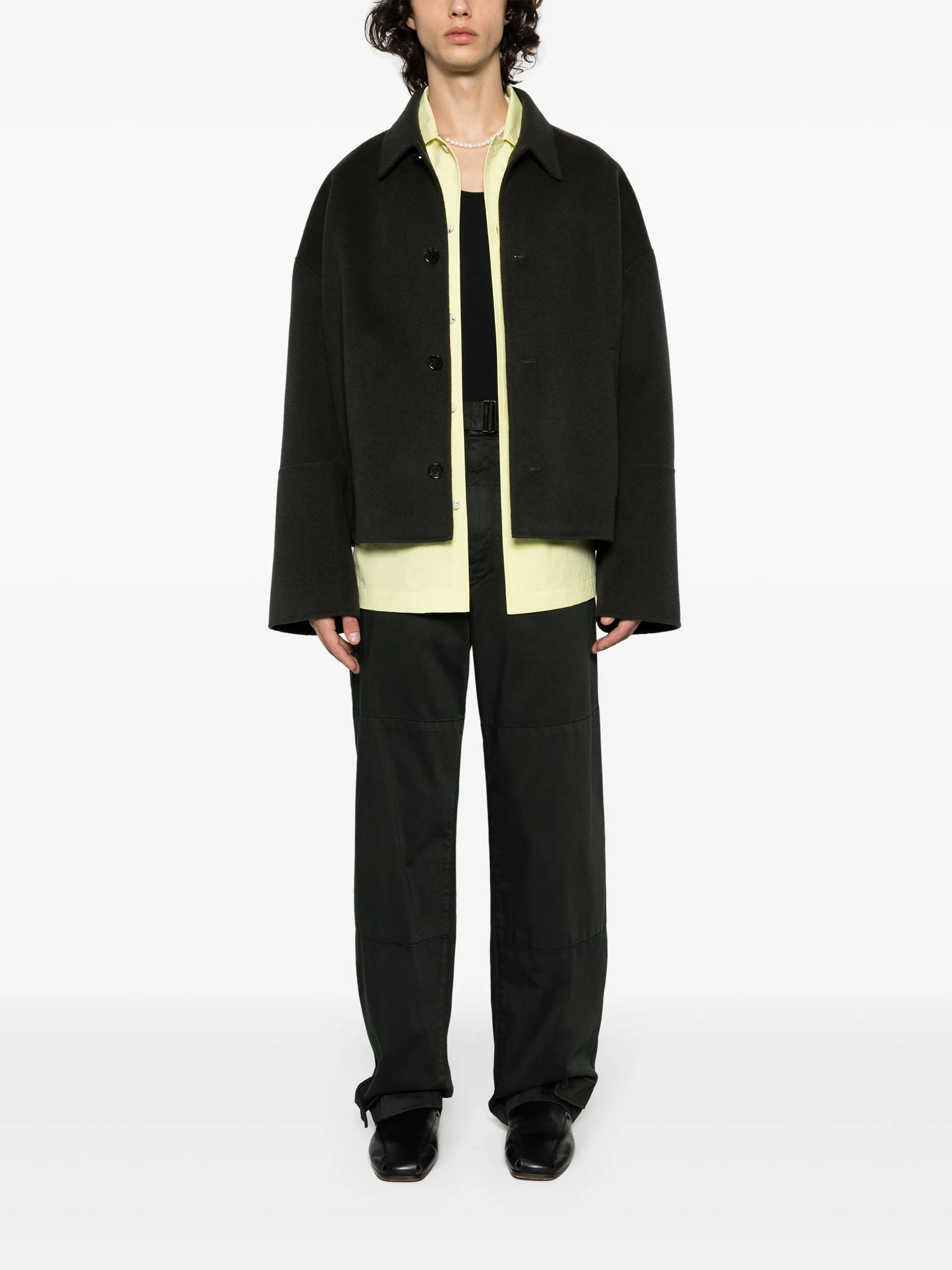wool-silk cropped jacket