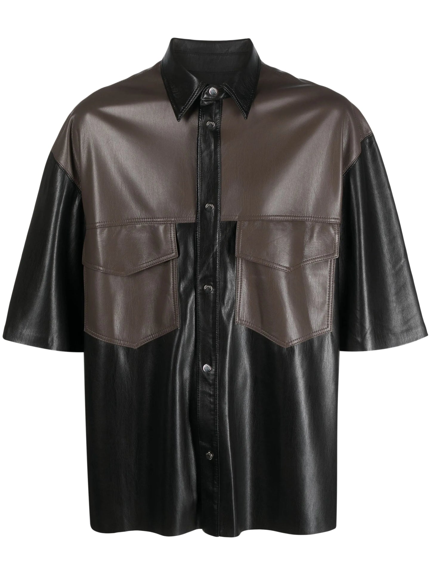Mance faux-leather shirt