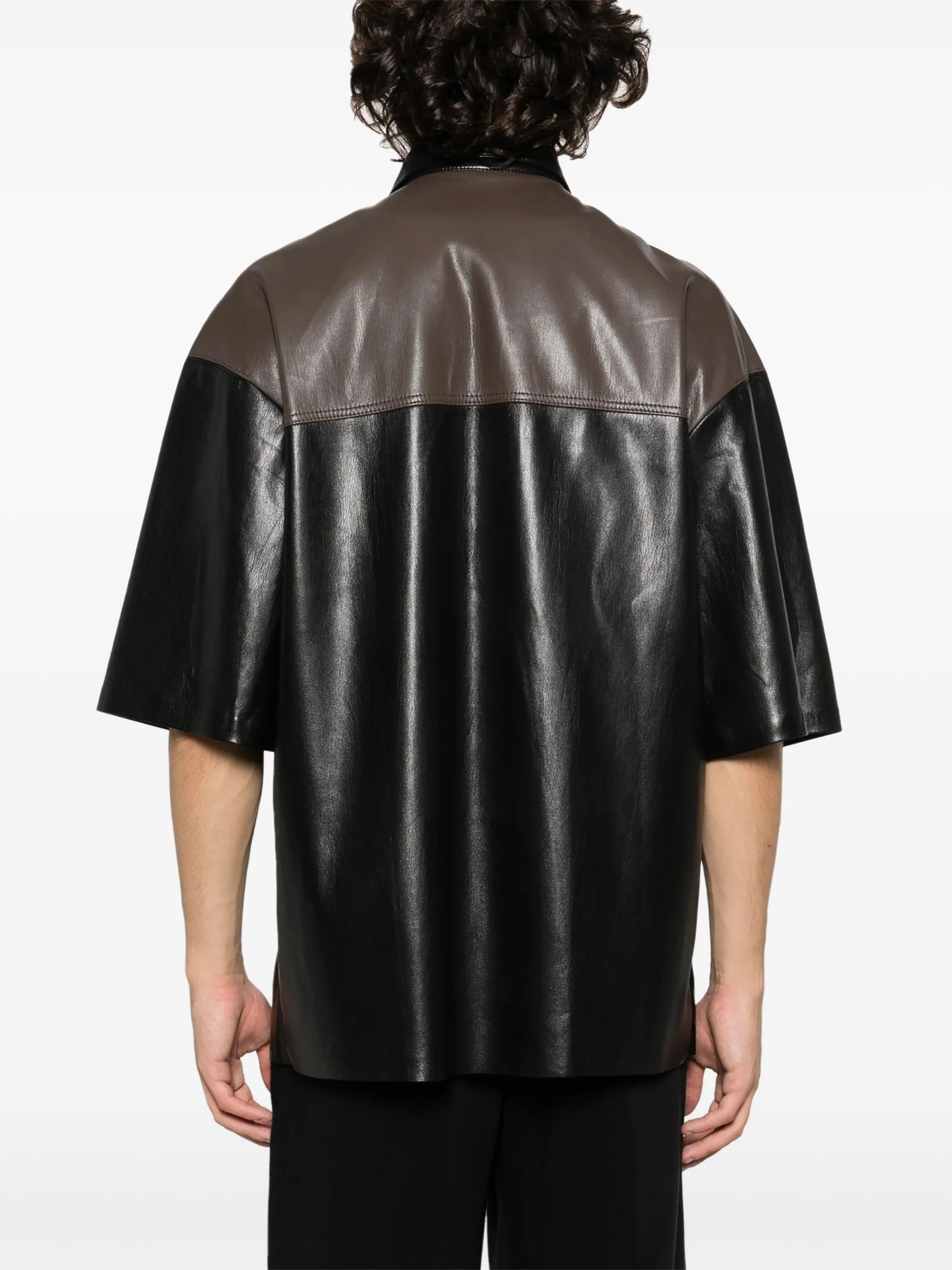 Mance faux-leather shirt